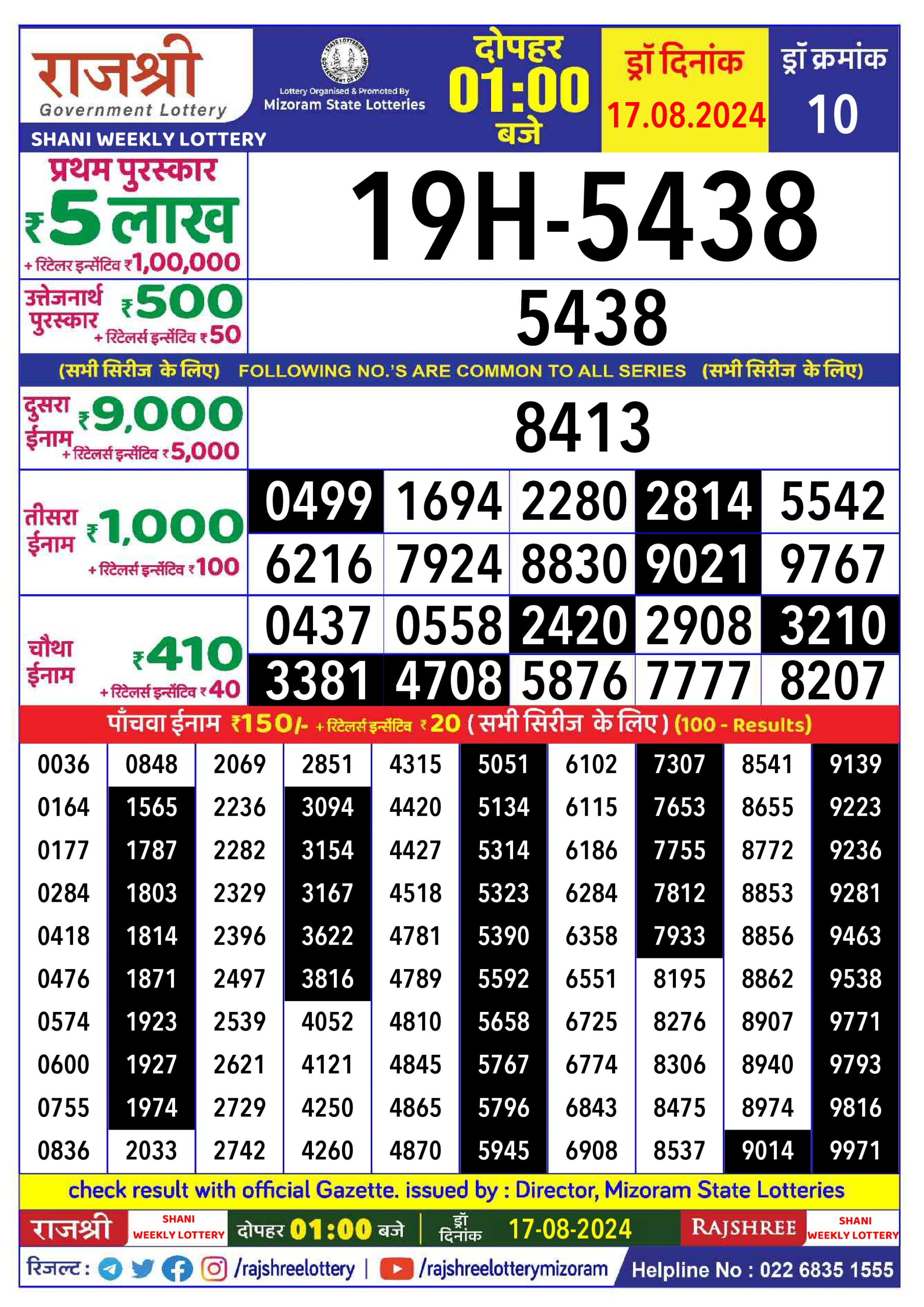 Everest Result Today Dear Lottery Chart