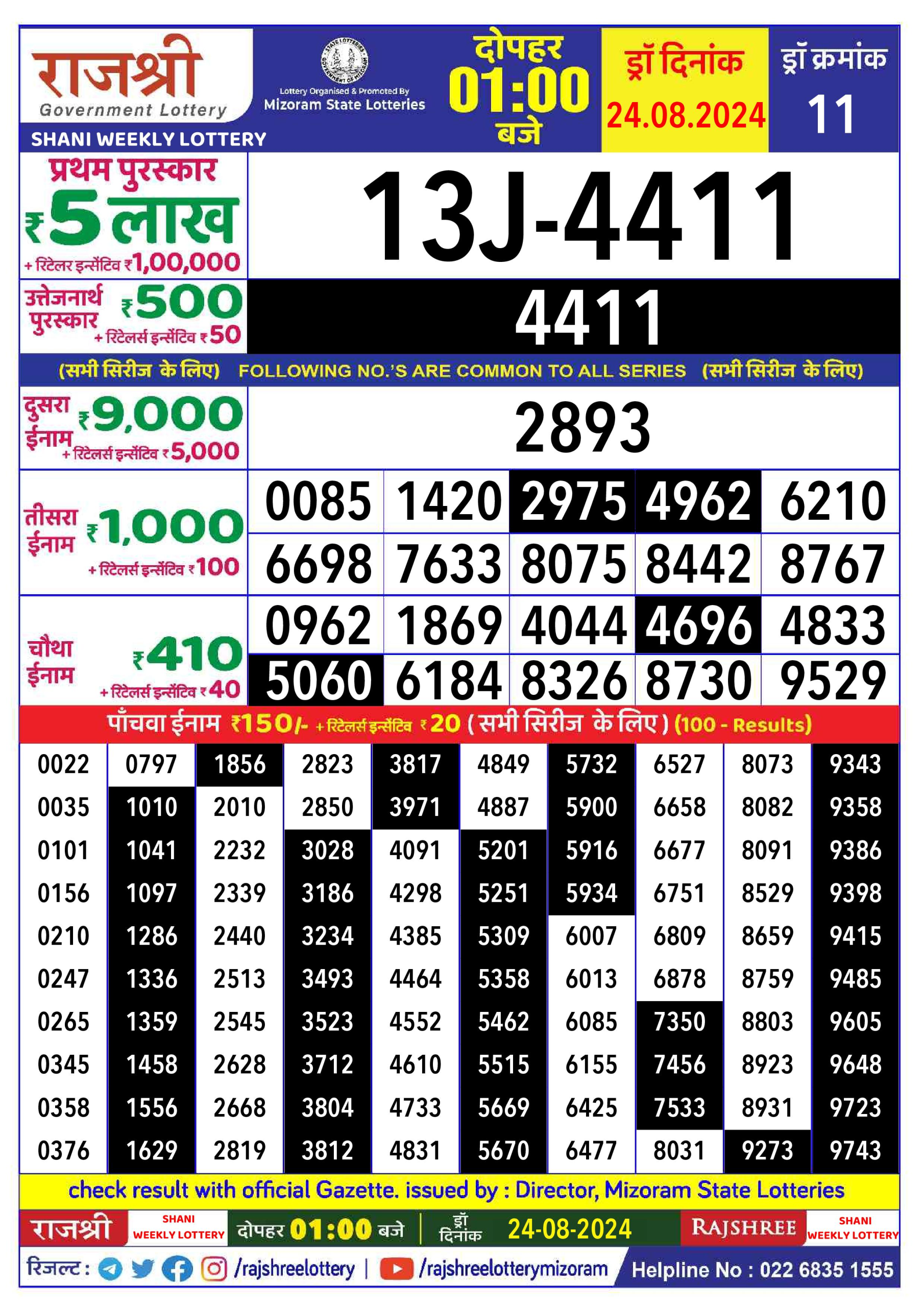 Everest Result Today Dear Lottery Chart