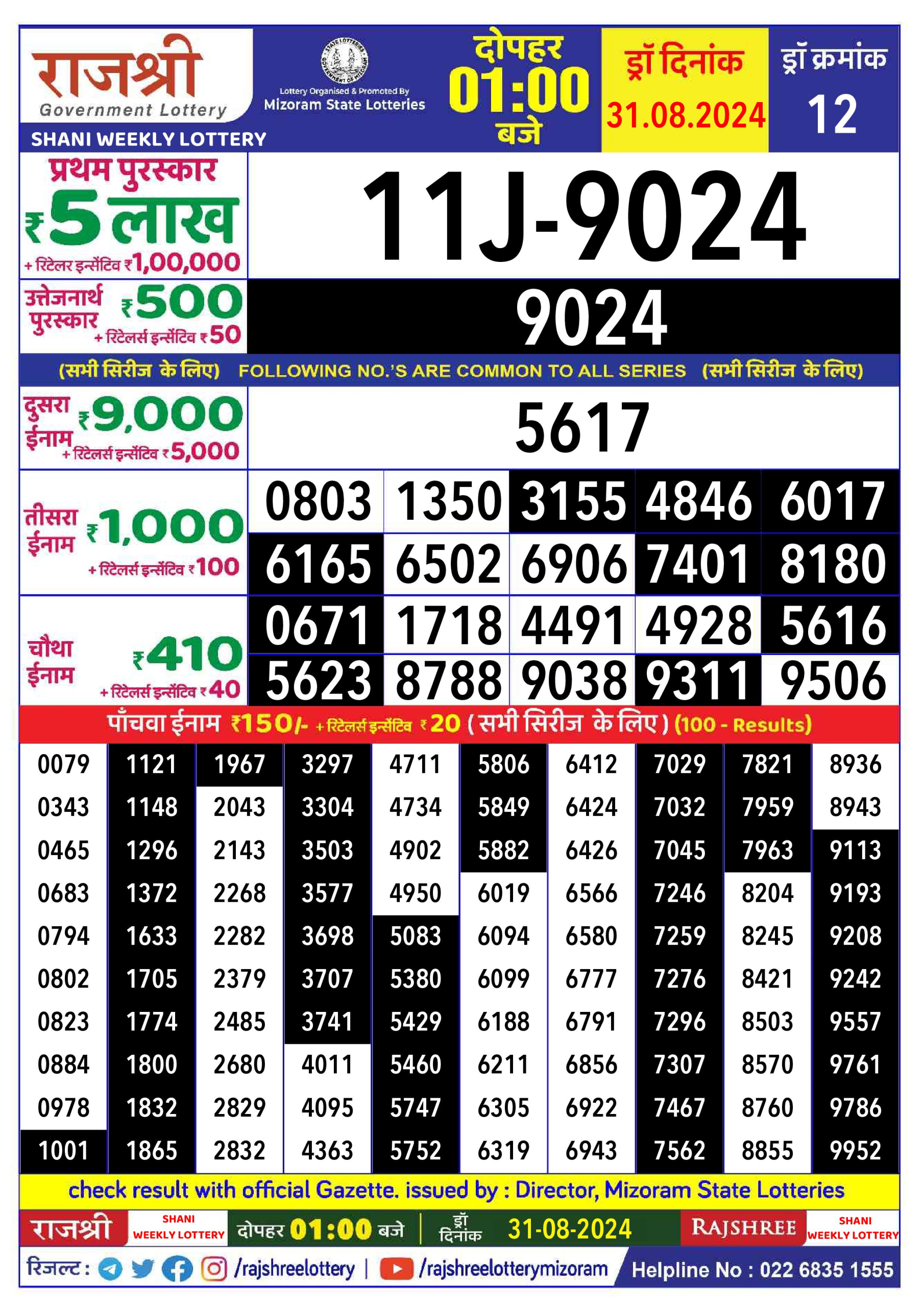 Everest Result Today Dear Lottery Chart