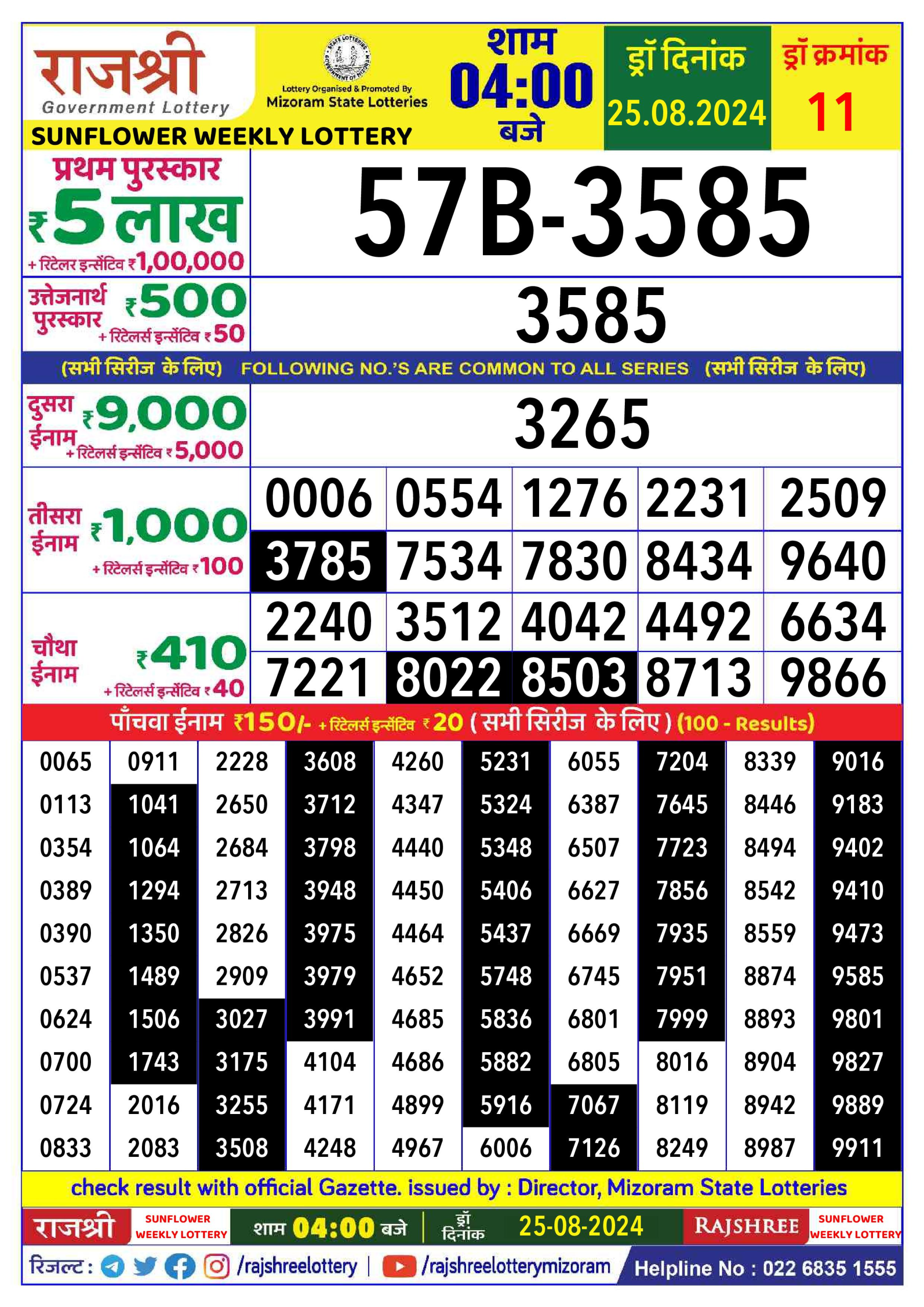 Everest Result Today Dear Lottery Chart