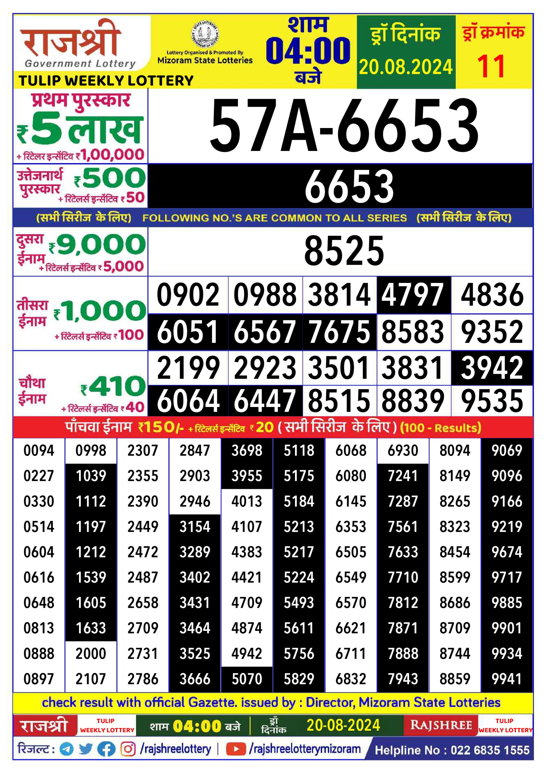 Everest Result Today Dear Lottery Chart