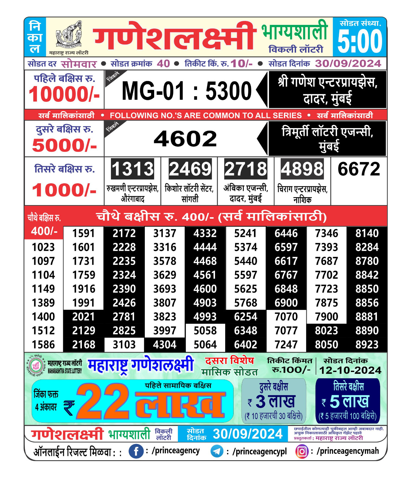 Everest Result Today Dear Lottery Chart