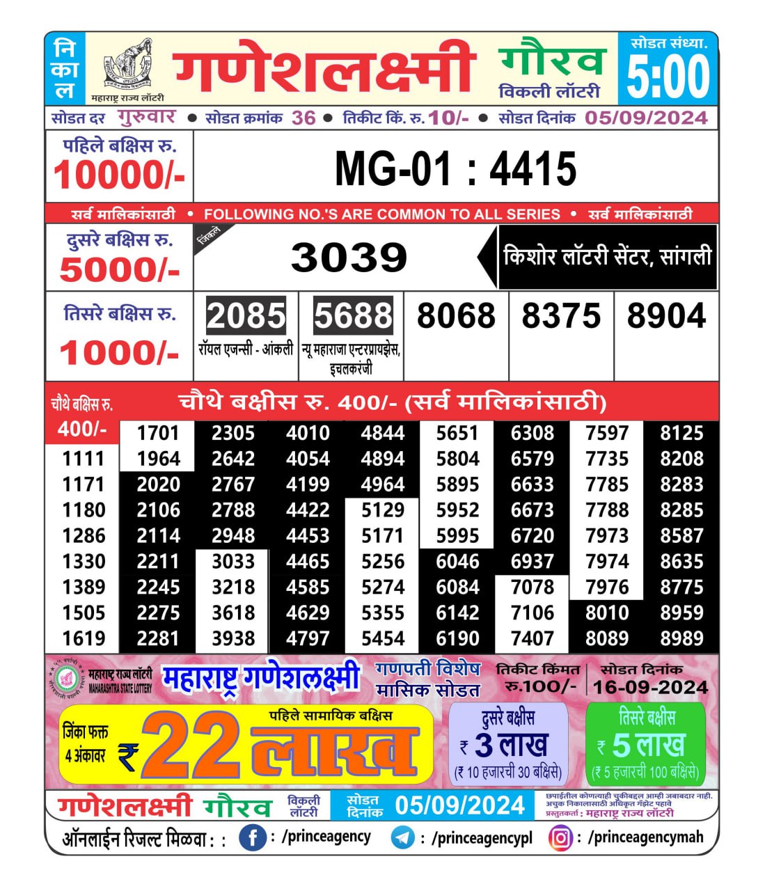 Everest Result Today Dear Lottery Chart