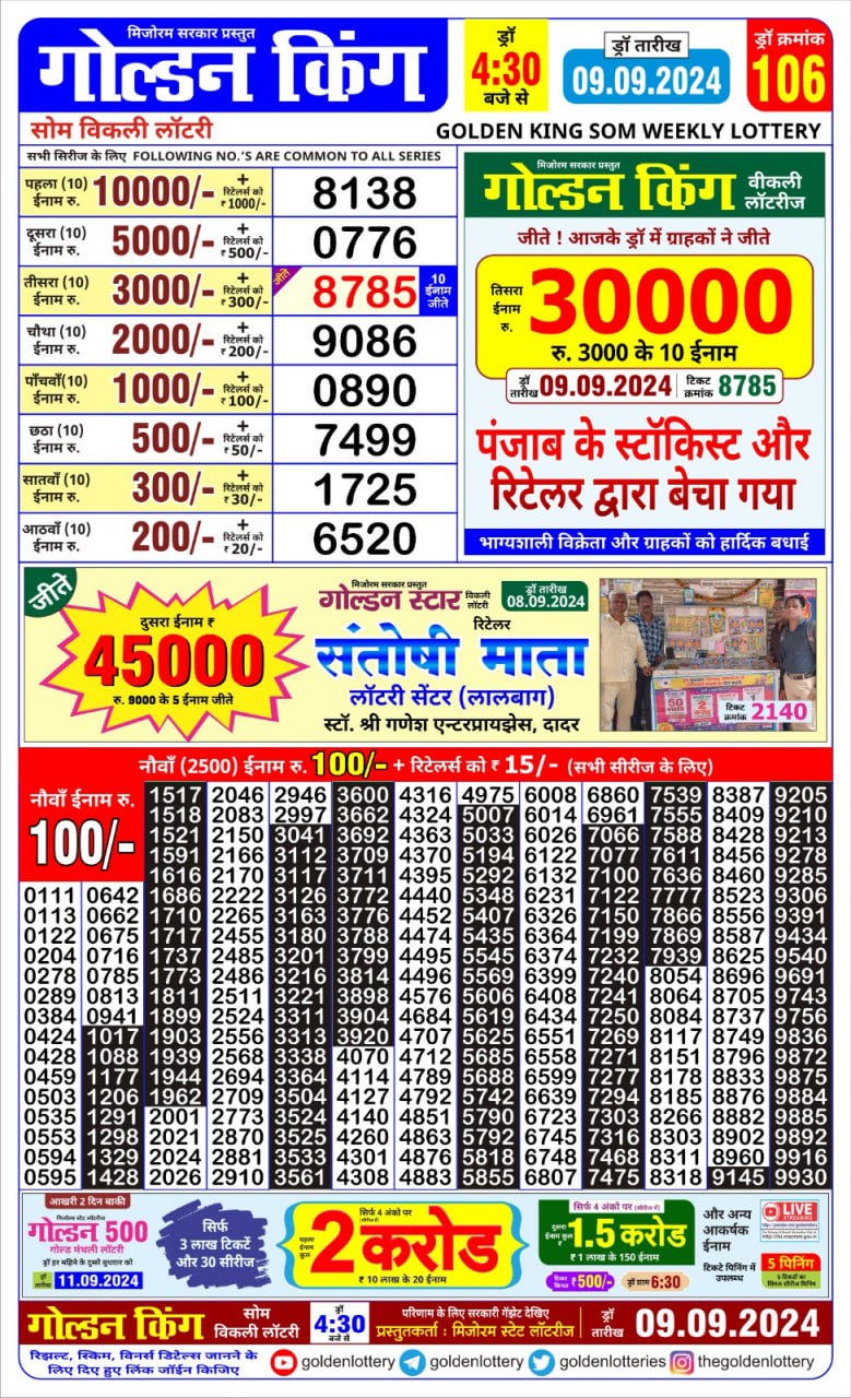 Everest Result Today Dear Lottery Chart