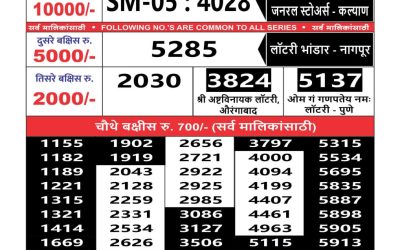 Maharashtra Sahyadri weekly lottery result 10.09.24