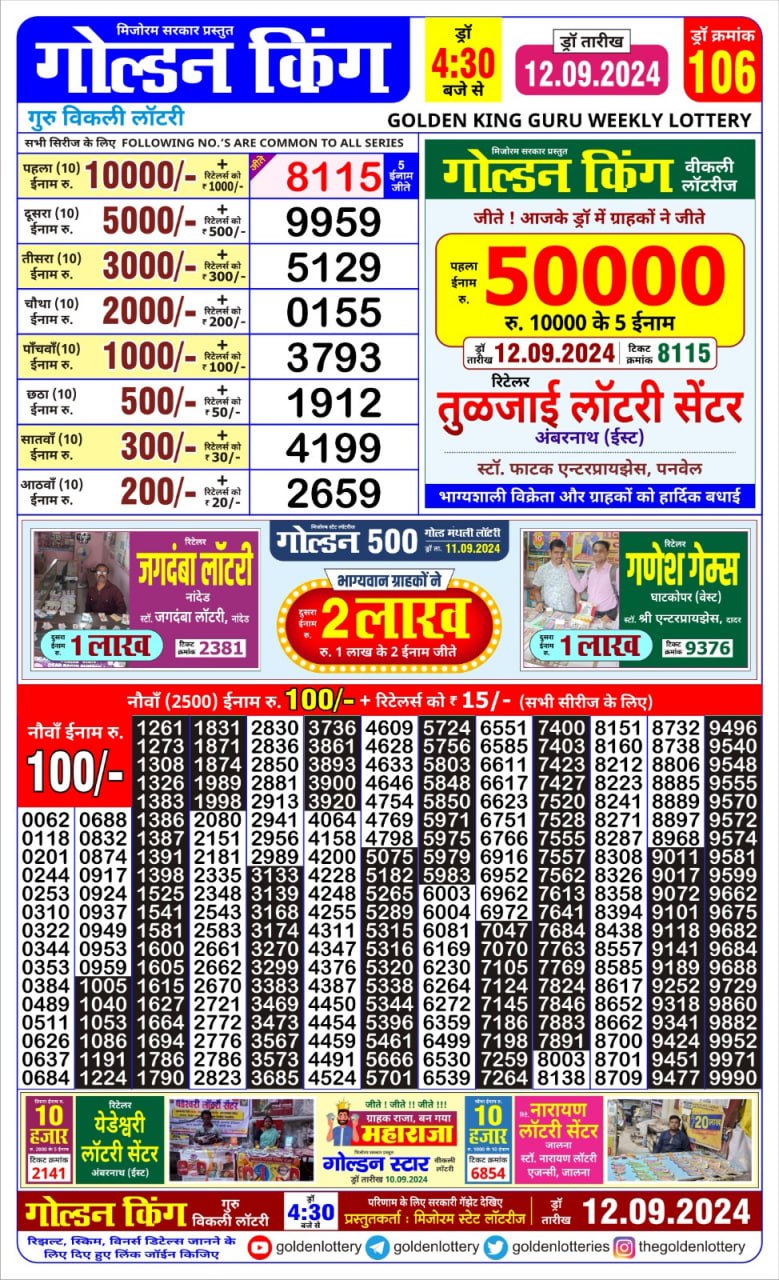 Everest Result Today Dear Lottery Chart