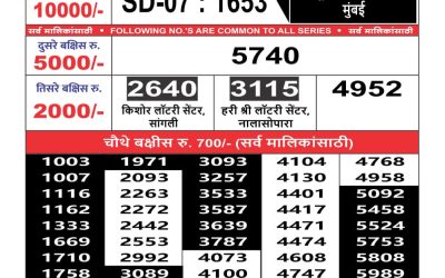 Maharashtra Sahyadri weekly lottery result 12.09.24