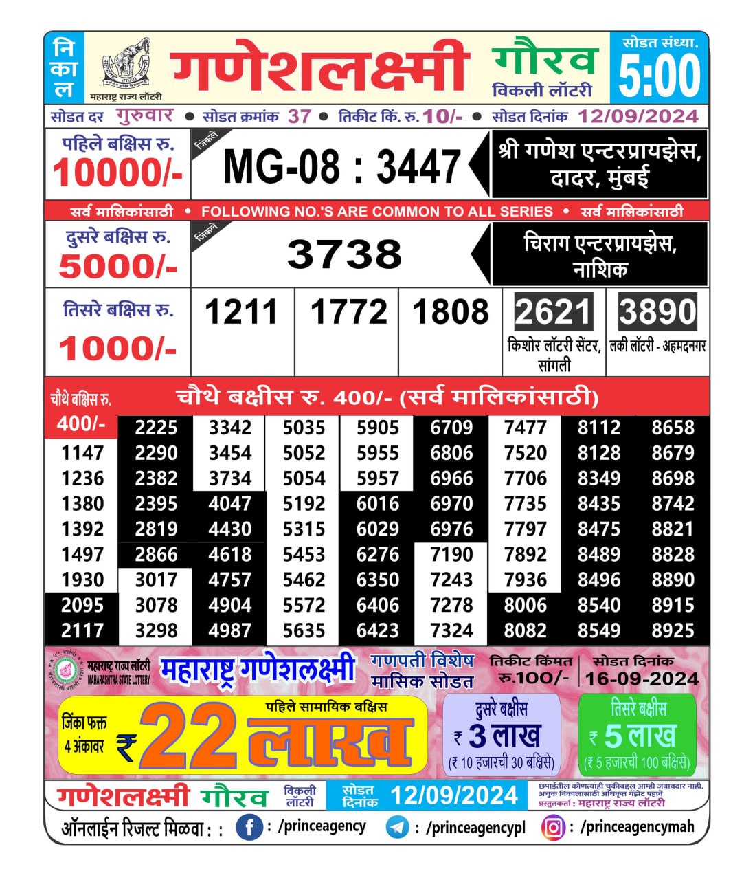 Everest Result Today Dear Lottery Chart