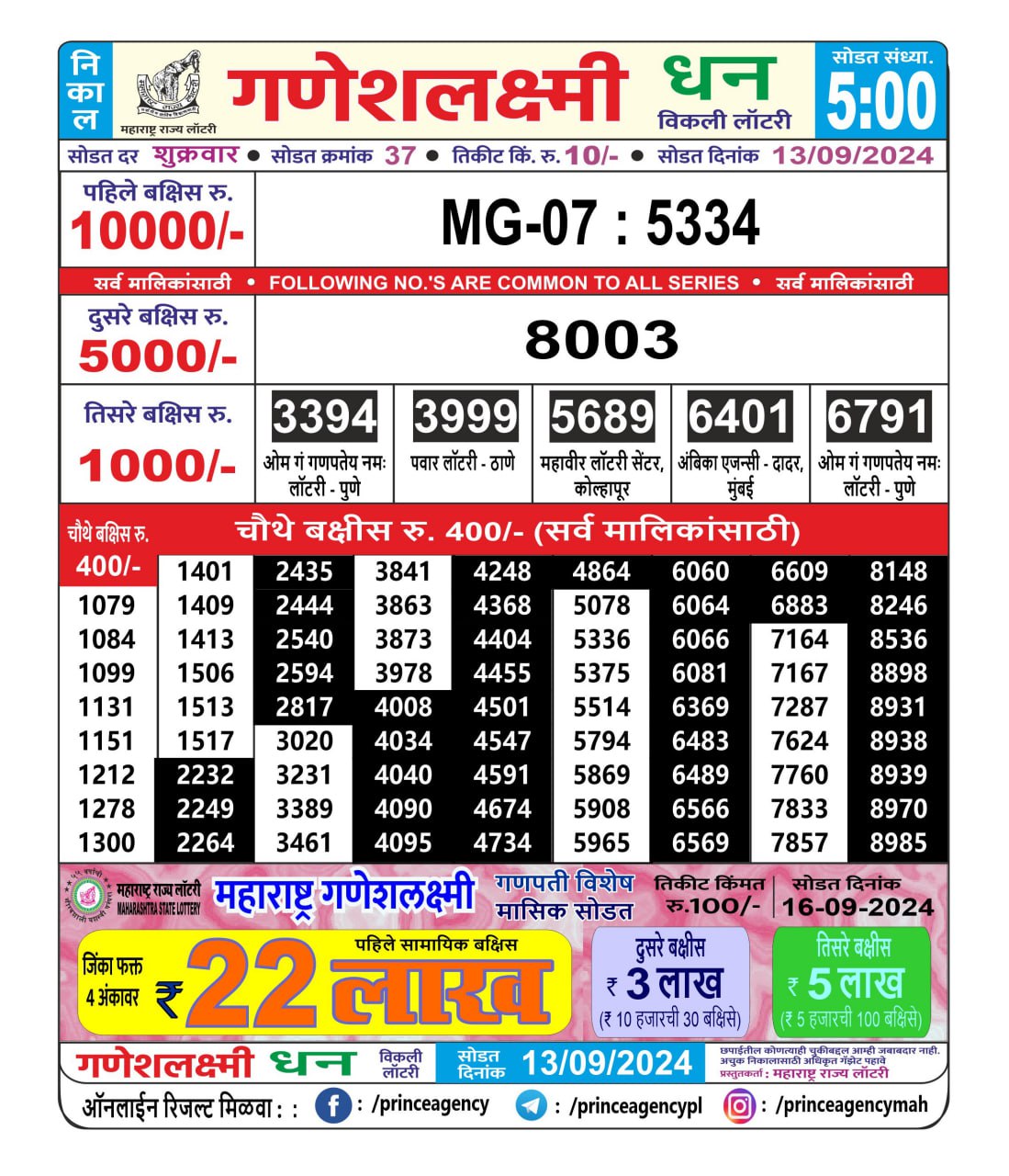 Everest Result Today Dear Lottery Chart