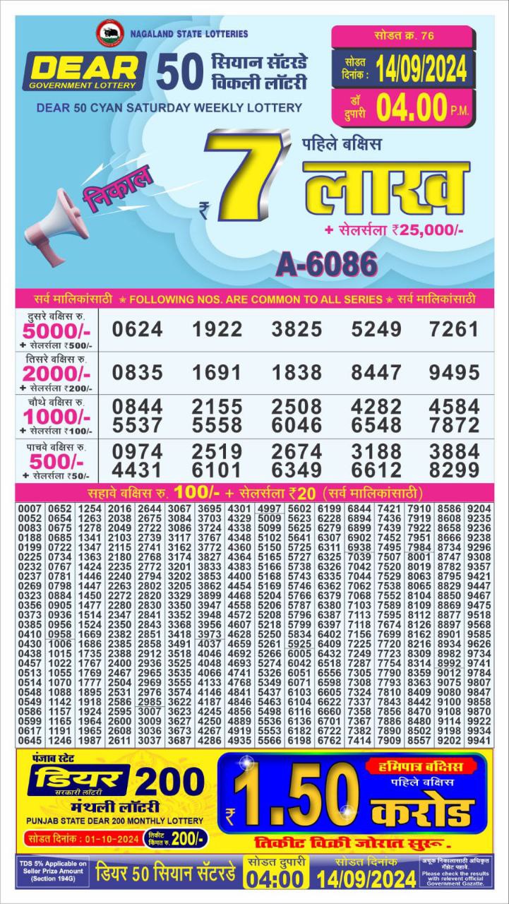 Everest Result Today Dear Lottery Chart