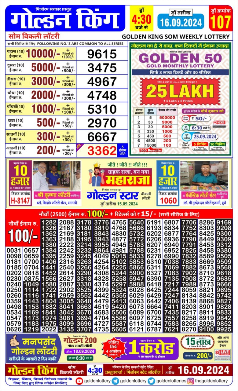 Everest Result Today Dear Lottery Chart