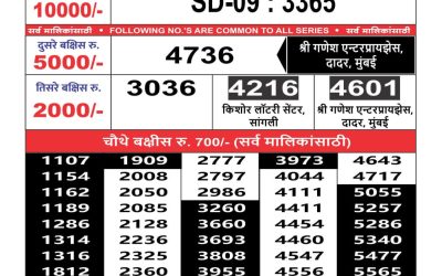 Maharashtra Sahyadri weekly lottery result 19.09.24