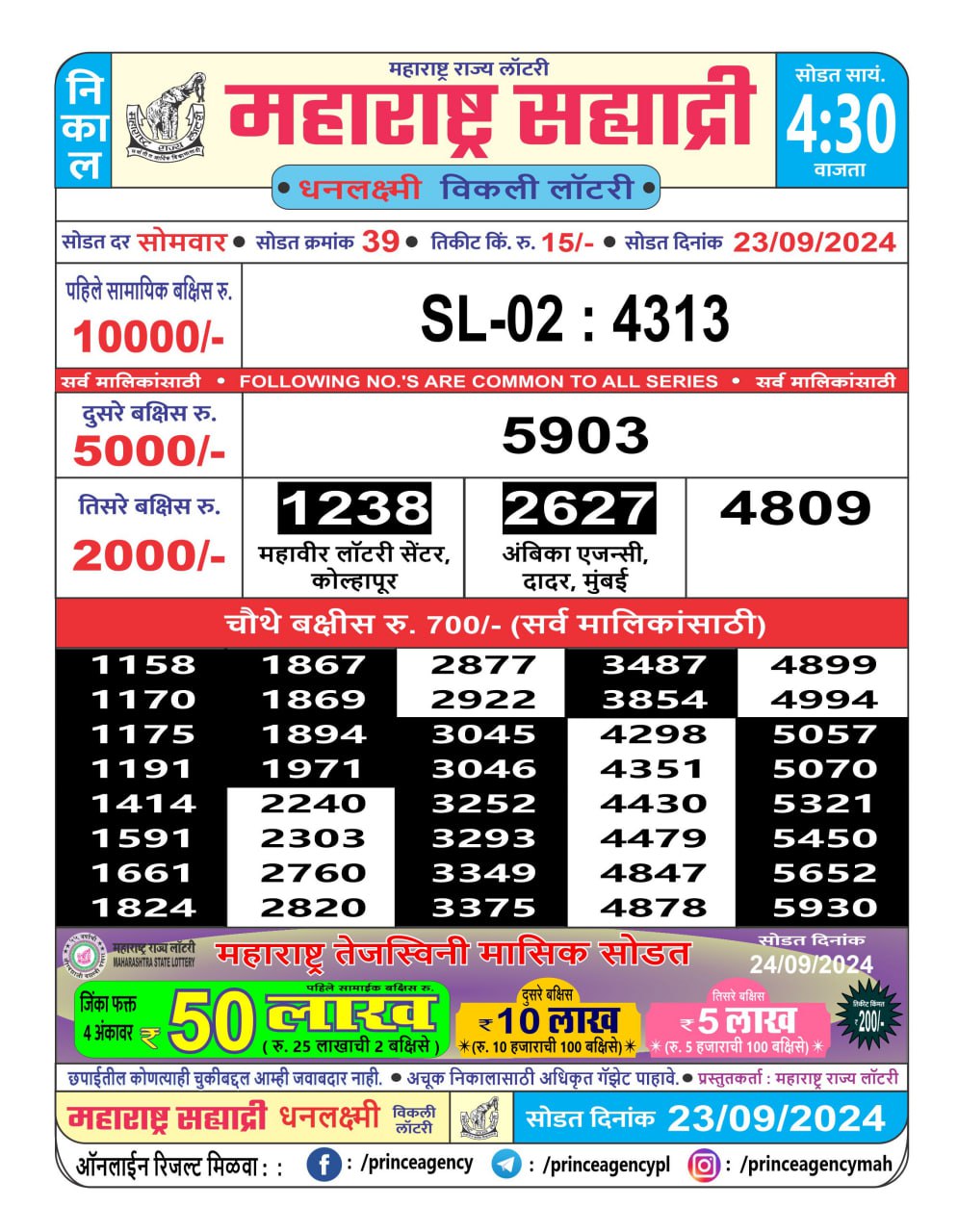 Everest Result Today Dear Lottery Chart