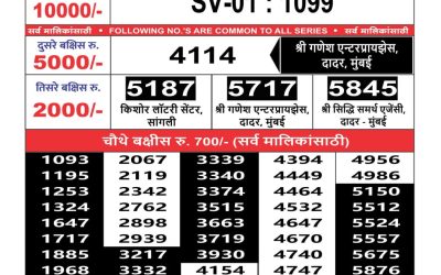 Maharashtra Sahyadri weekly lottery result 25.09.24