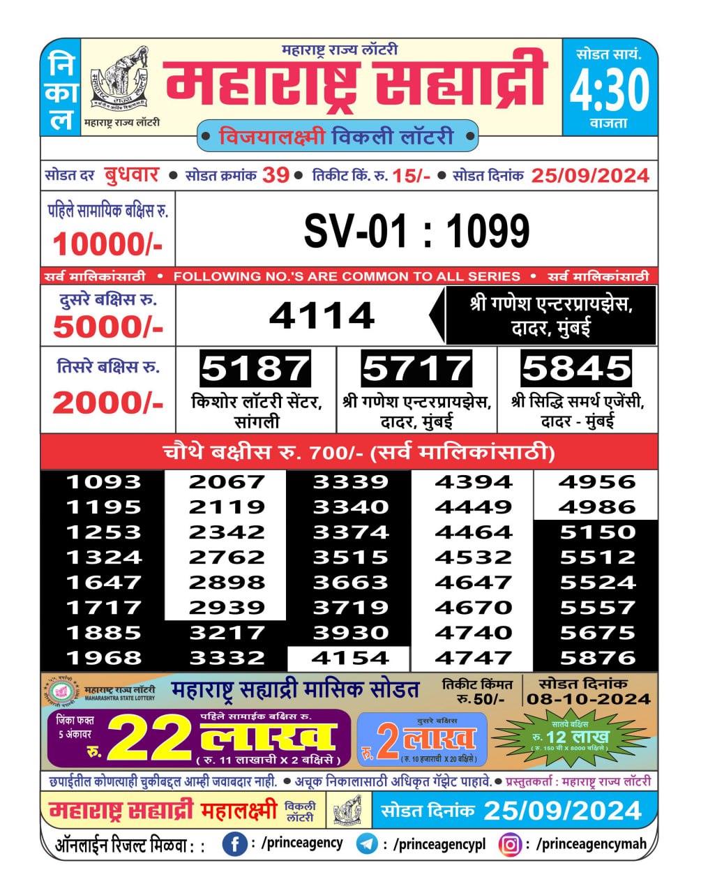 Everest Result Today Dear Lottery Chart