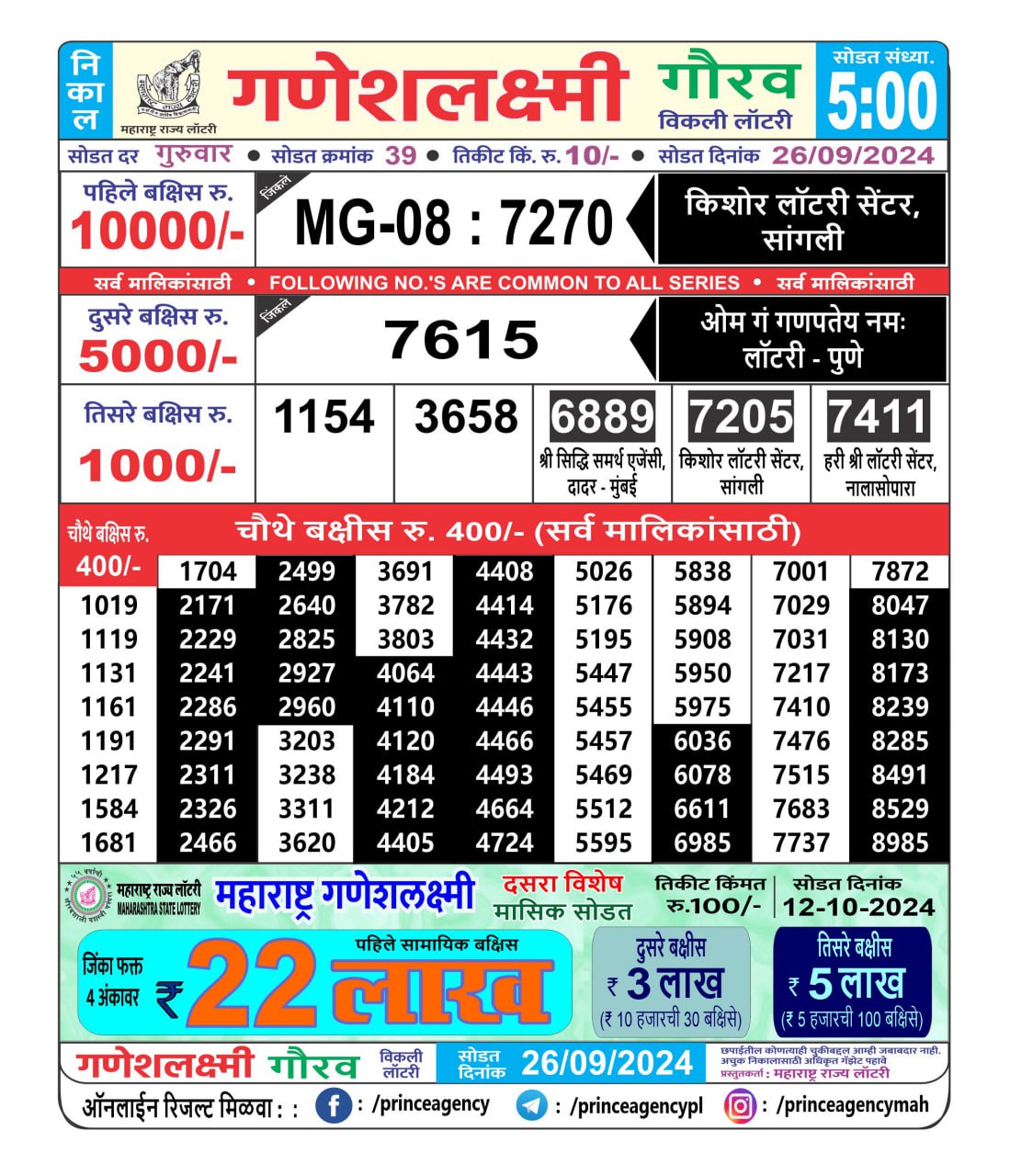 Everest Result Today Dear Lottery Chart