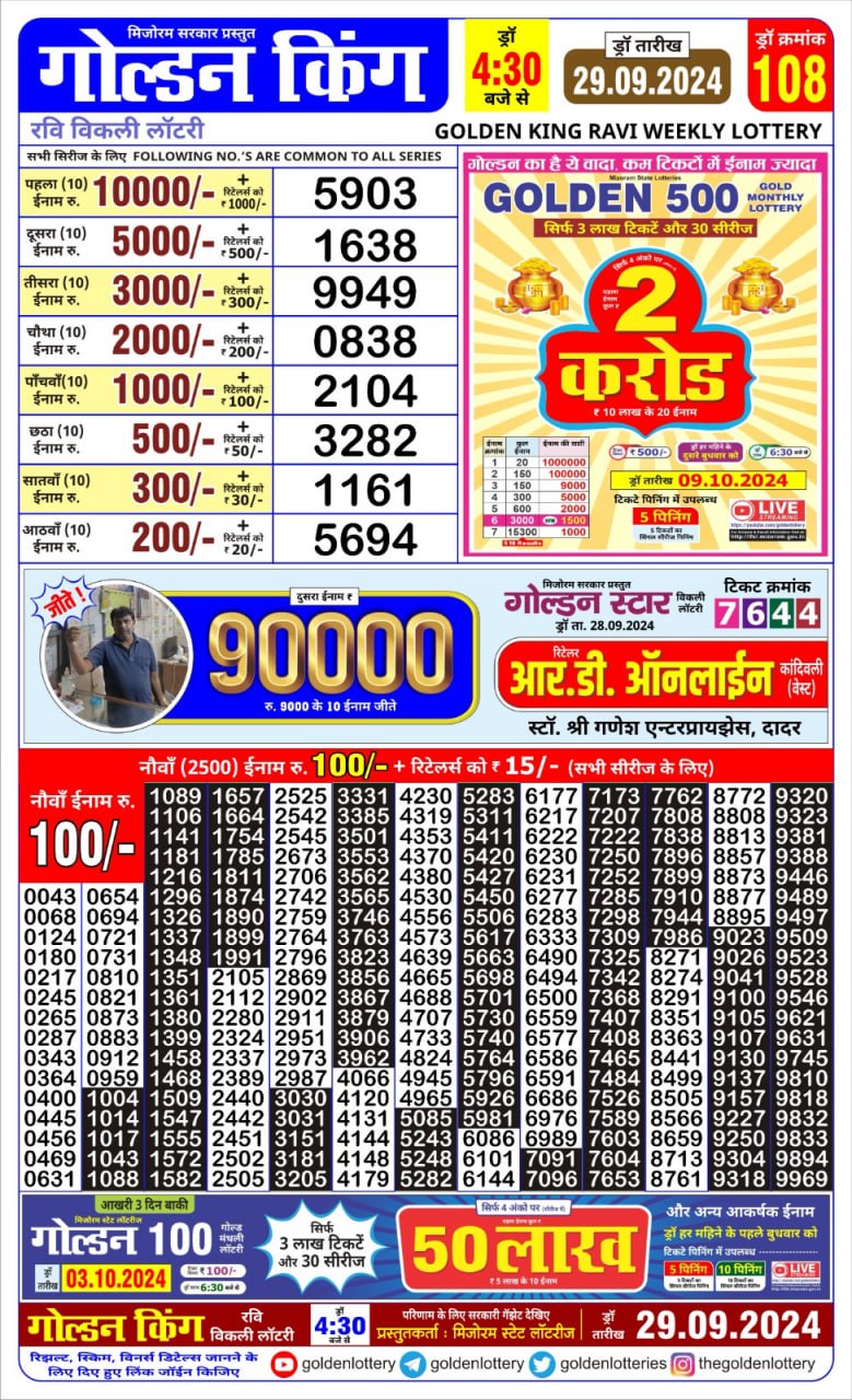 Everest Result Today Dear Lottery Chart