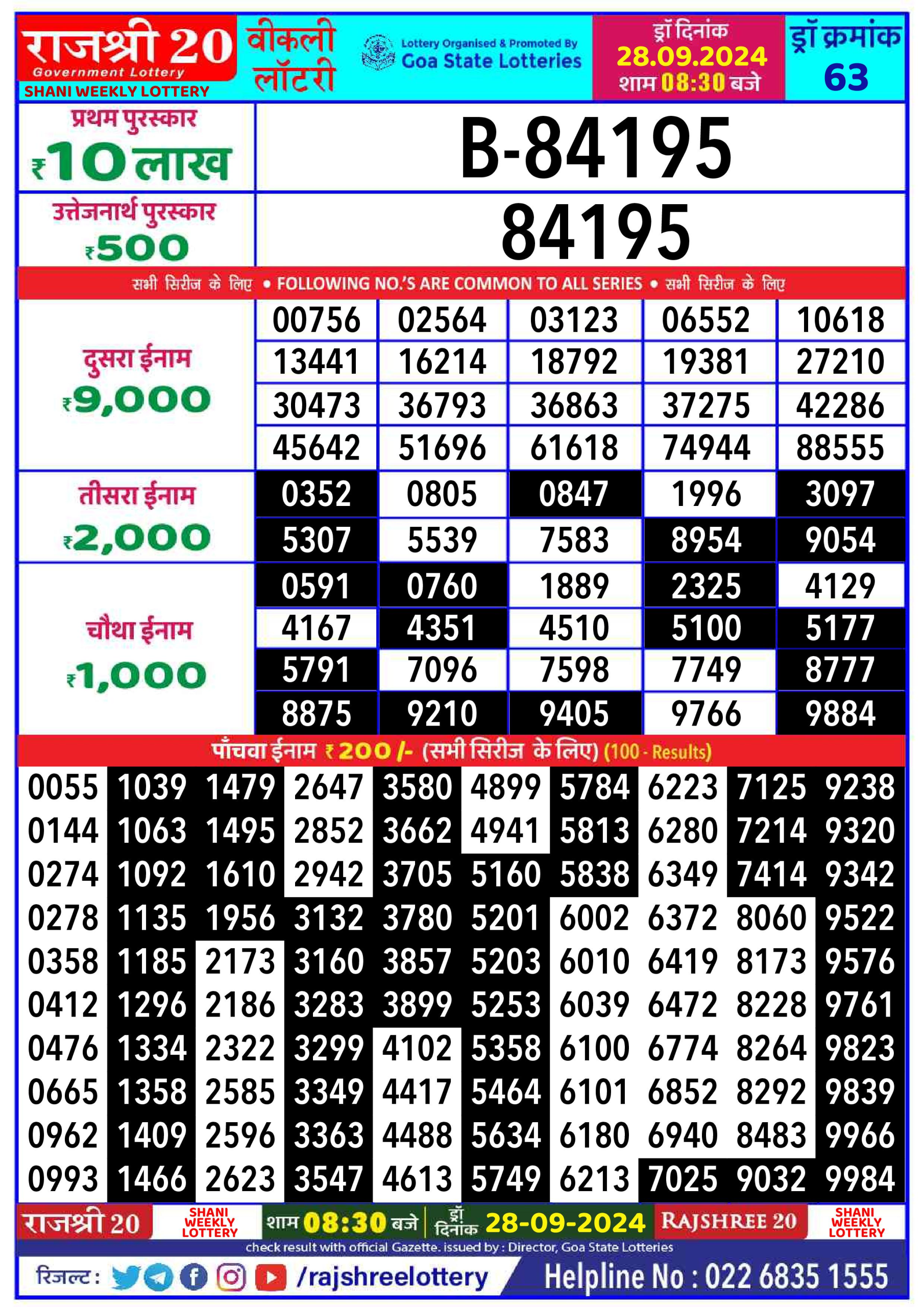 Everest Result Today Dear Lottery Chart