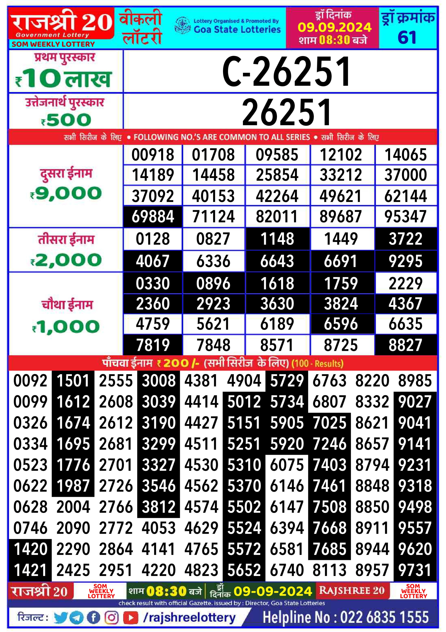 Everest Result Today Dear Lottery Chart