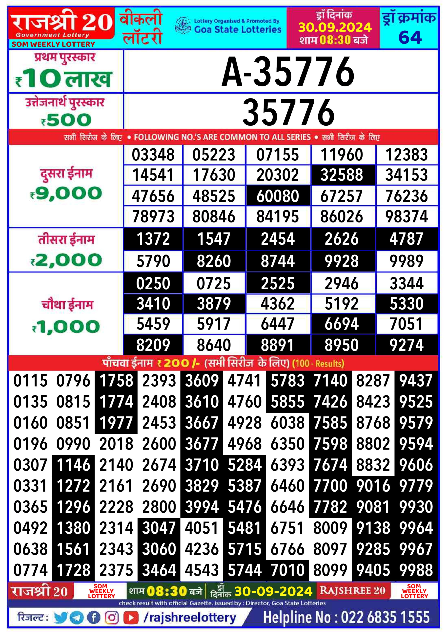 Everest Result Today Dear Lottery Chart