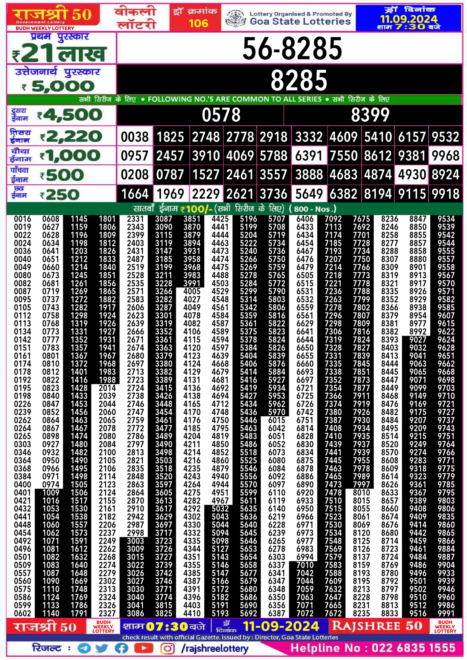 Everest Result Today Dear Lottery Chart