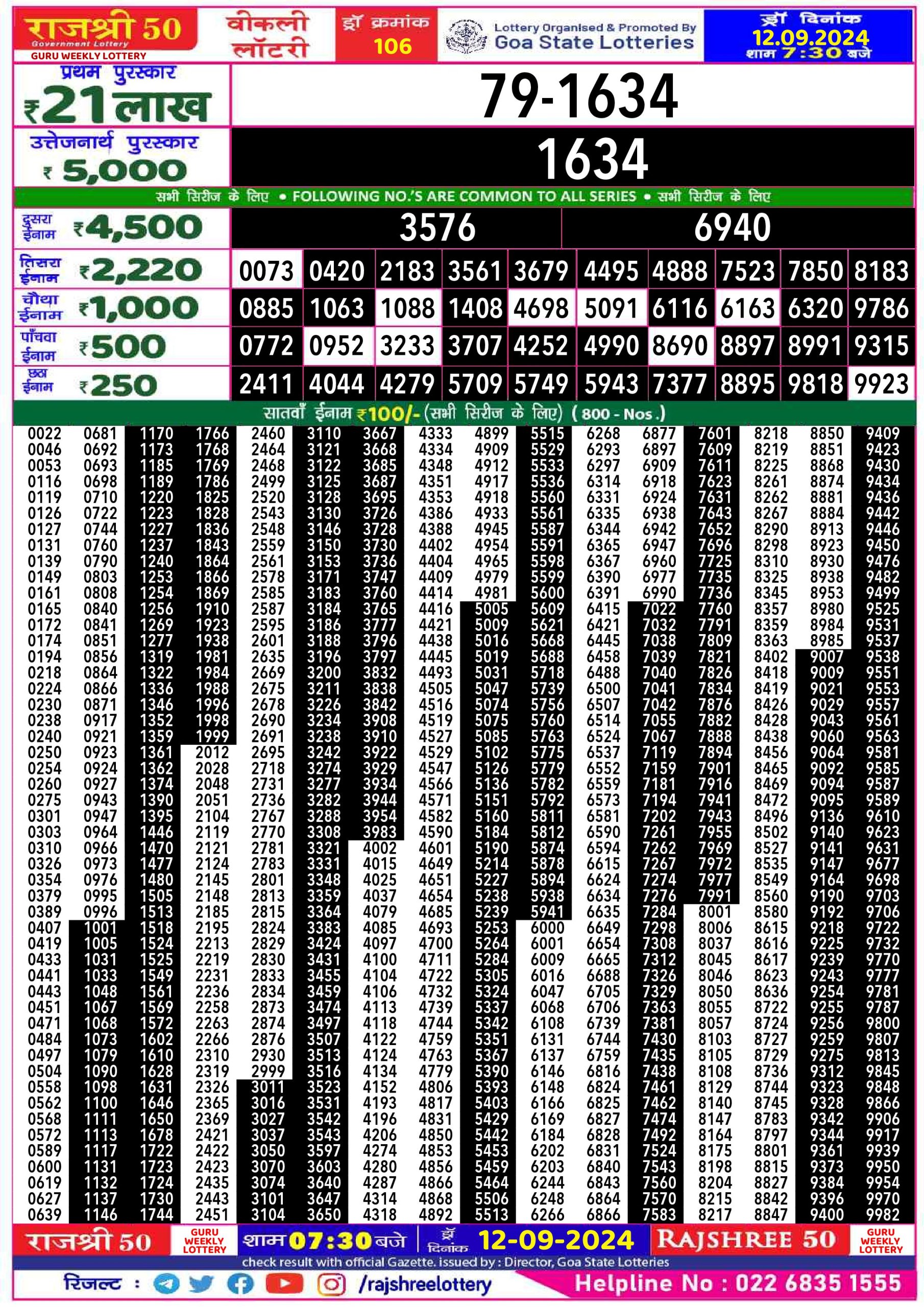 Everest Result Today Dear Lottery Chart