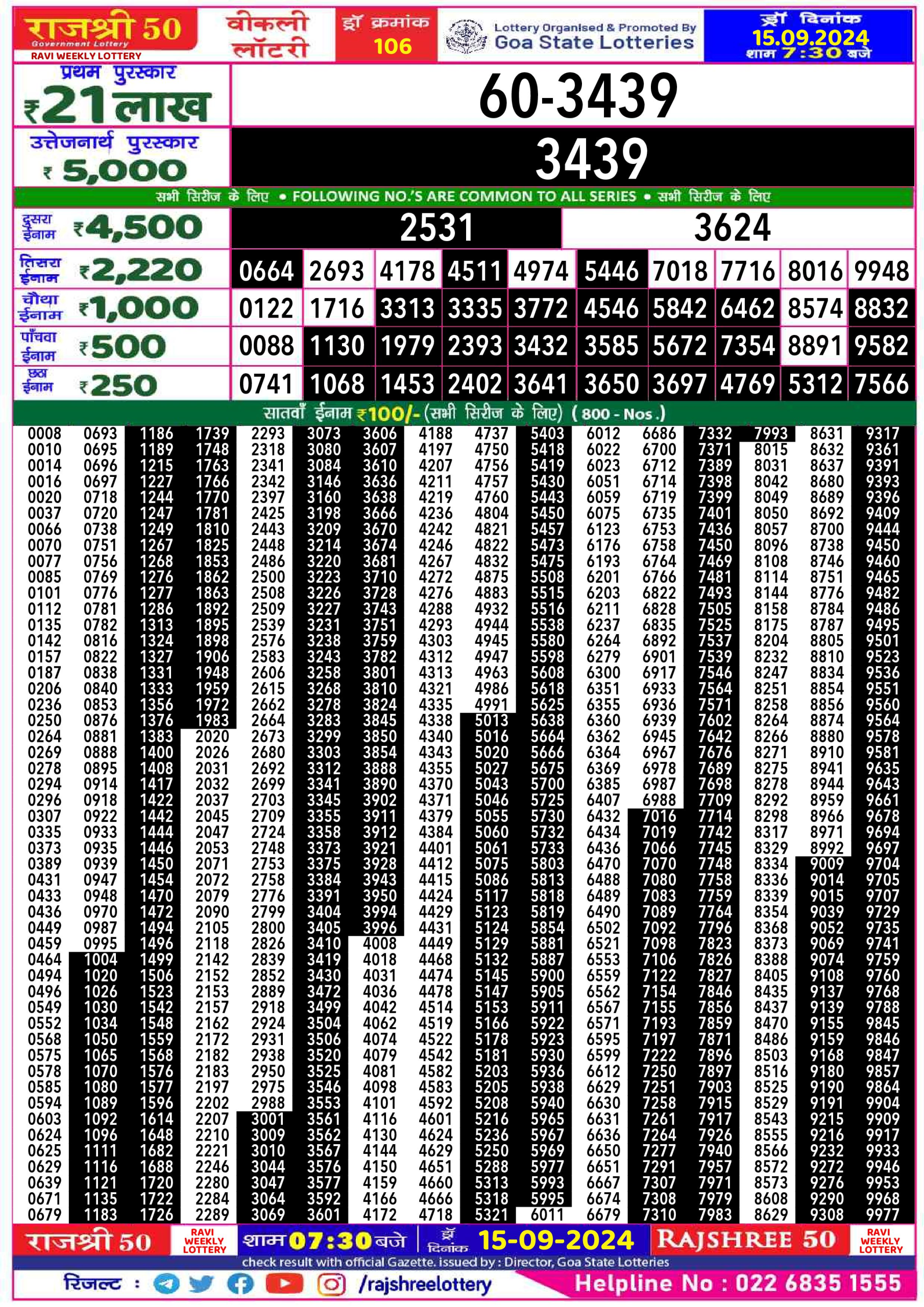 Everest Result Today Dear Lottery Chart