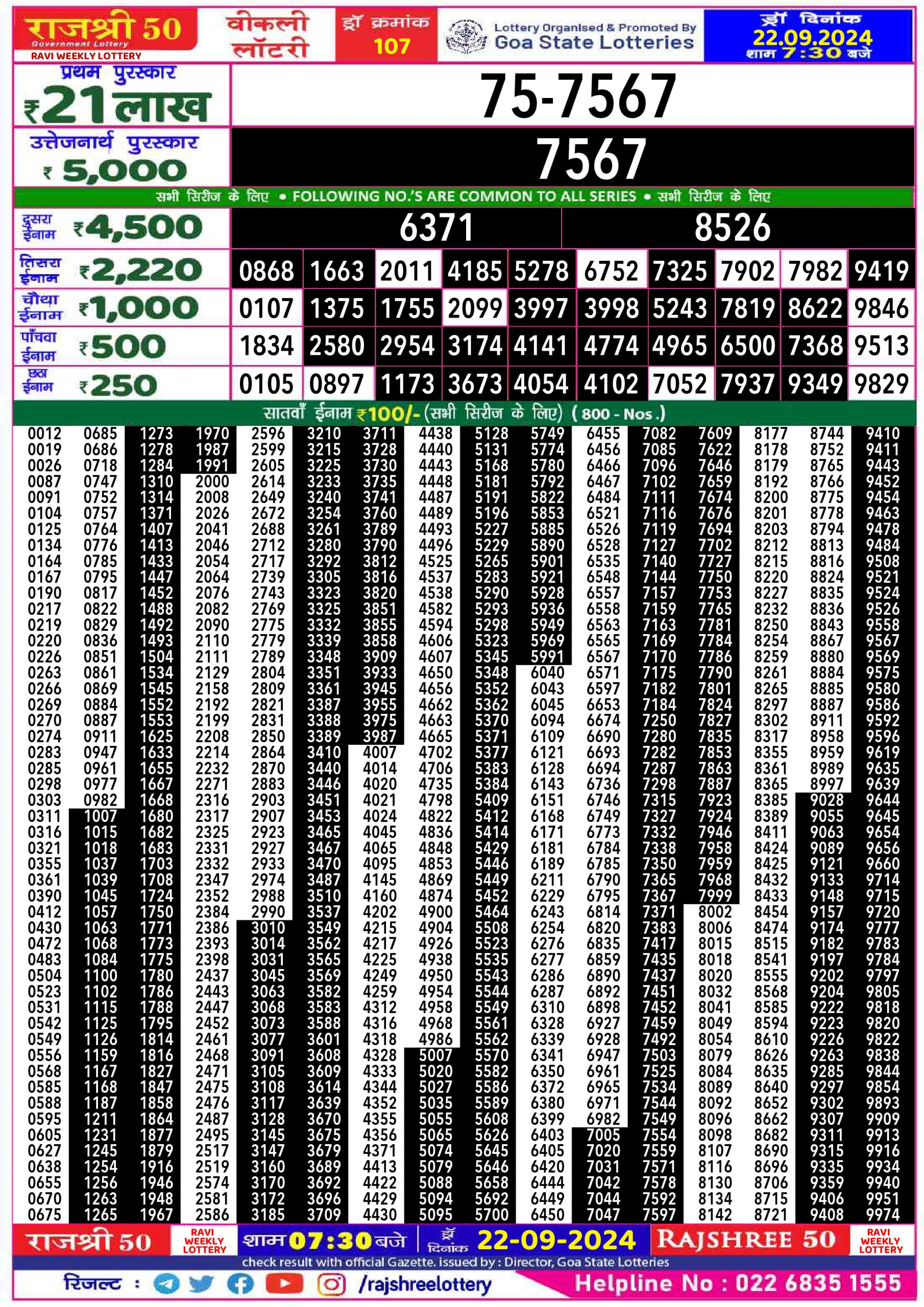 Everest Result Today Dear Lottery Chart