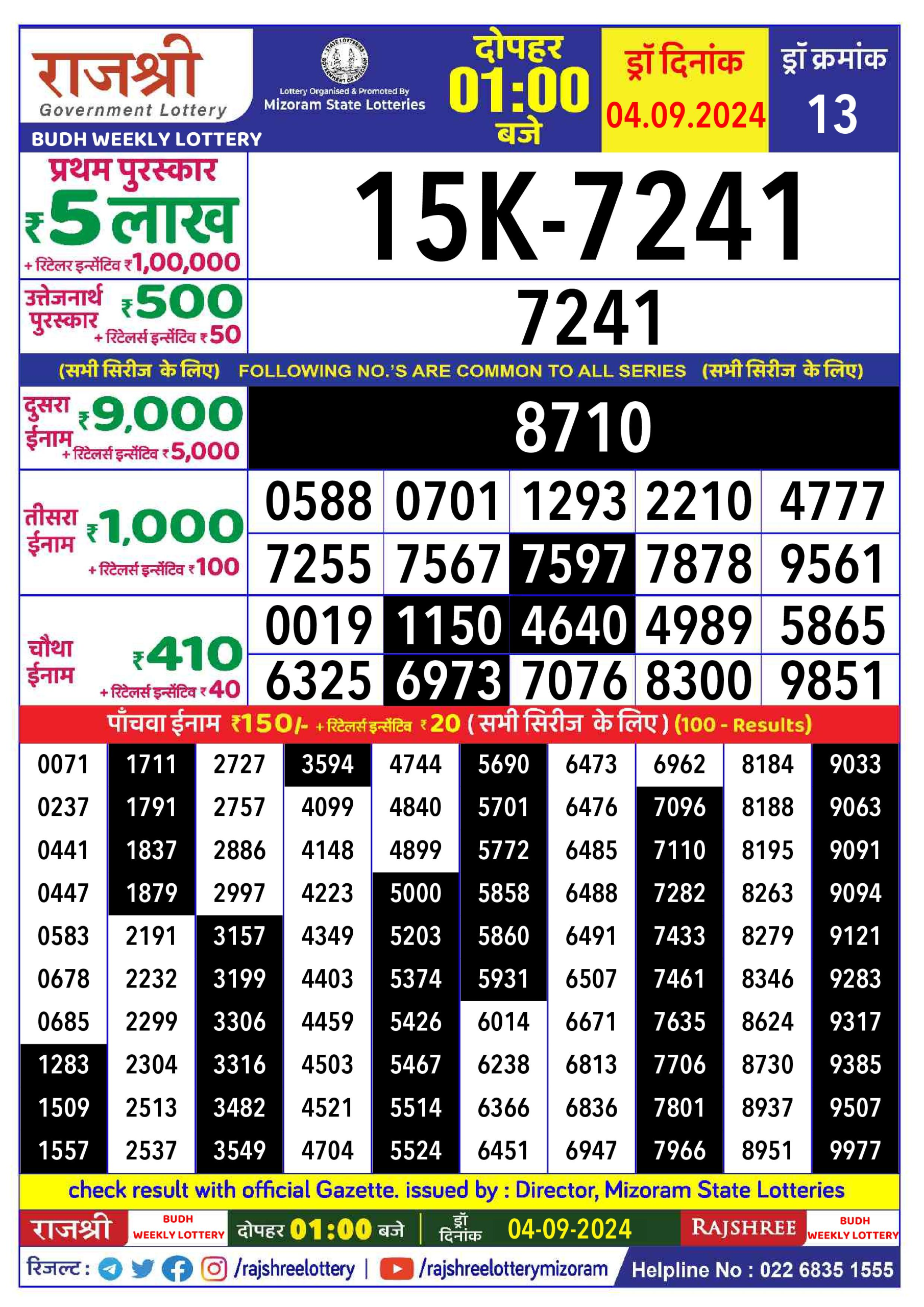 Everest Result Today Dear Lottery Chart