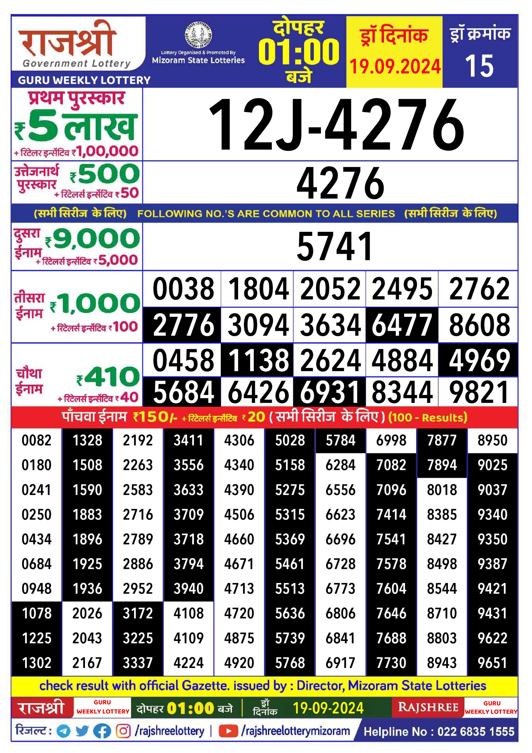 Everest Result Today Dear Lottery Chart