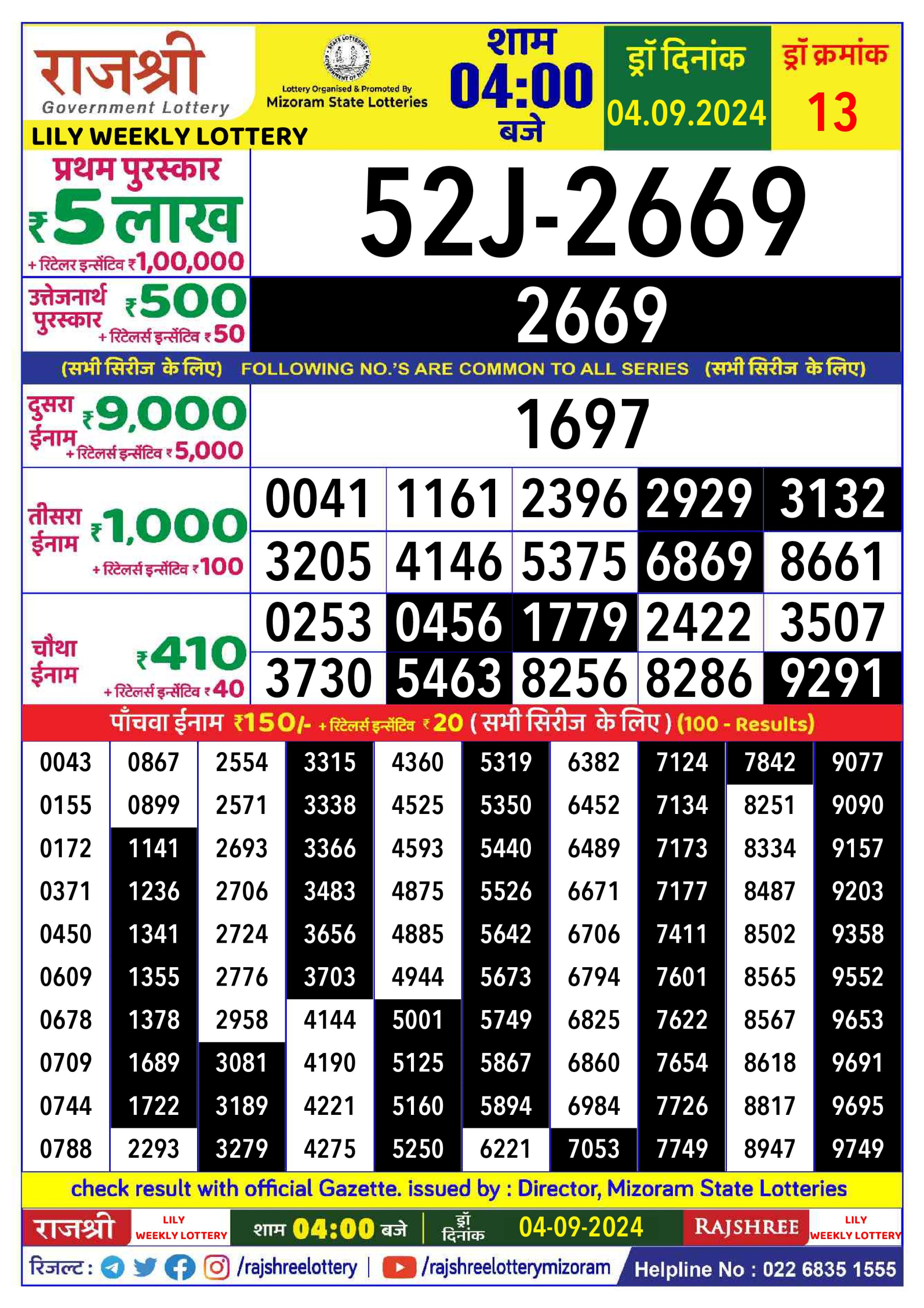 Everest Result Today Dear Lottery Chart