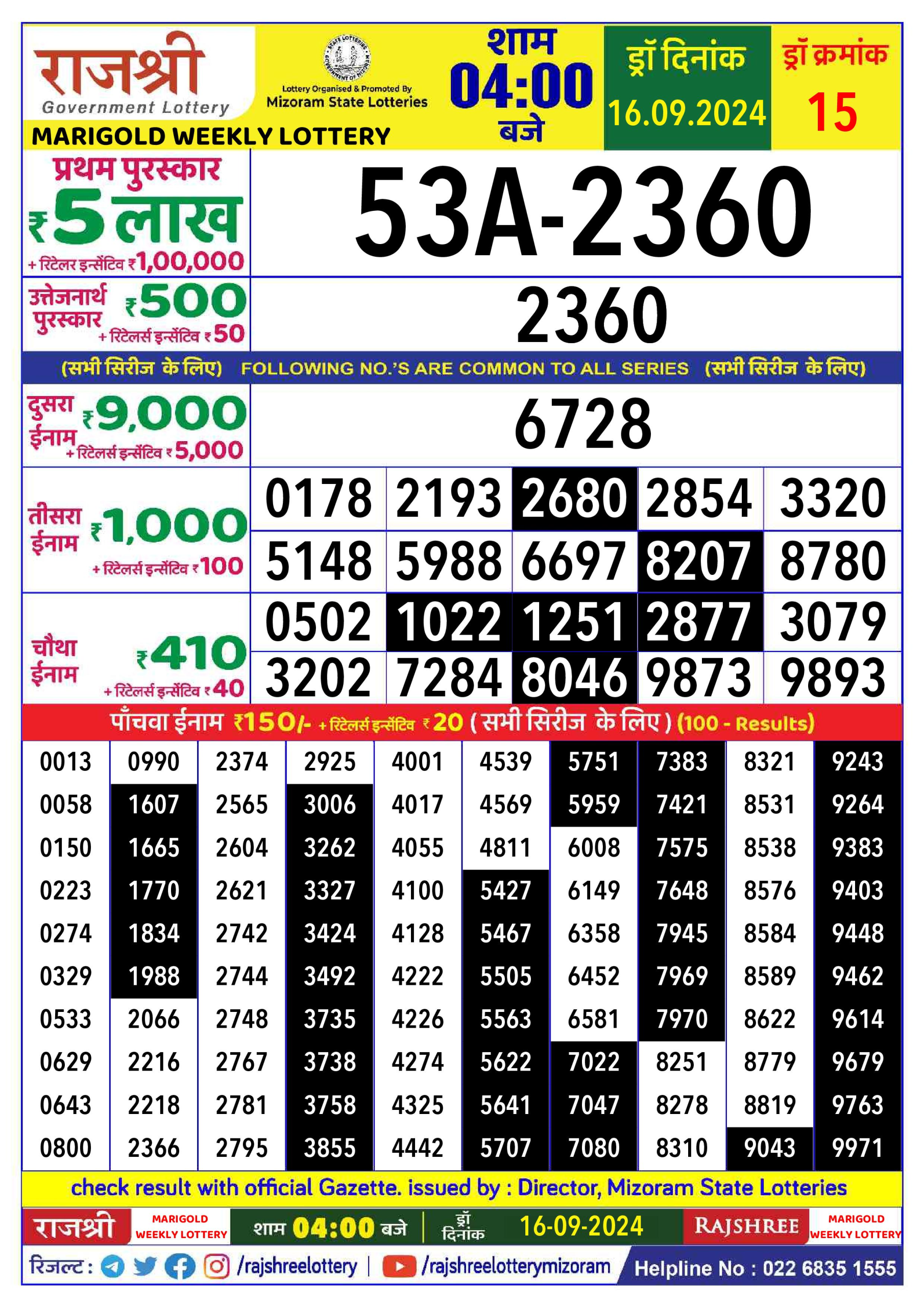 Everest Result Today Dear Lottery Chart