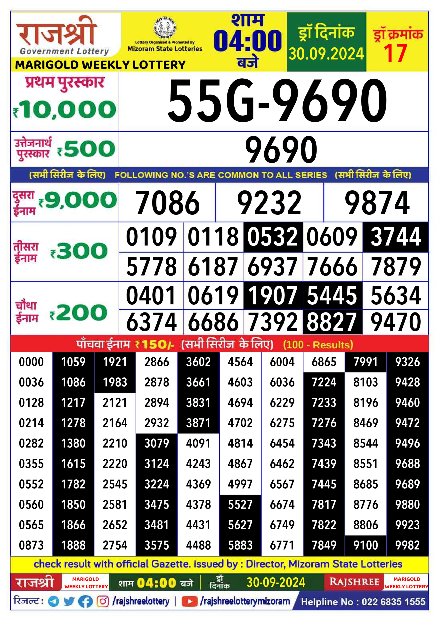 Everest Result Today Dear Lottery Chart