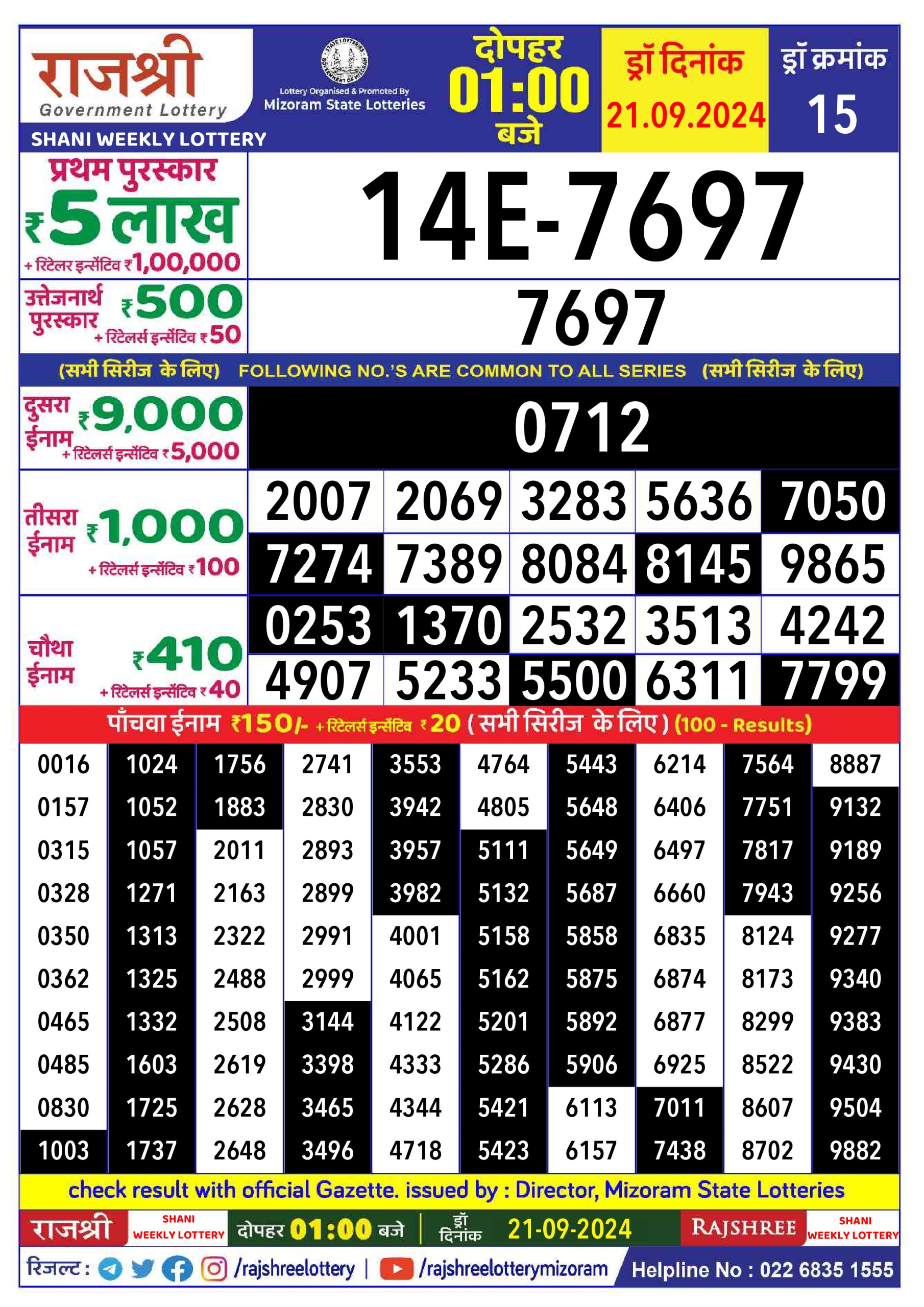 Everest Result Today Dear Lottery Chart