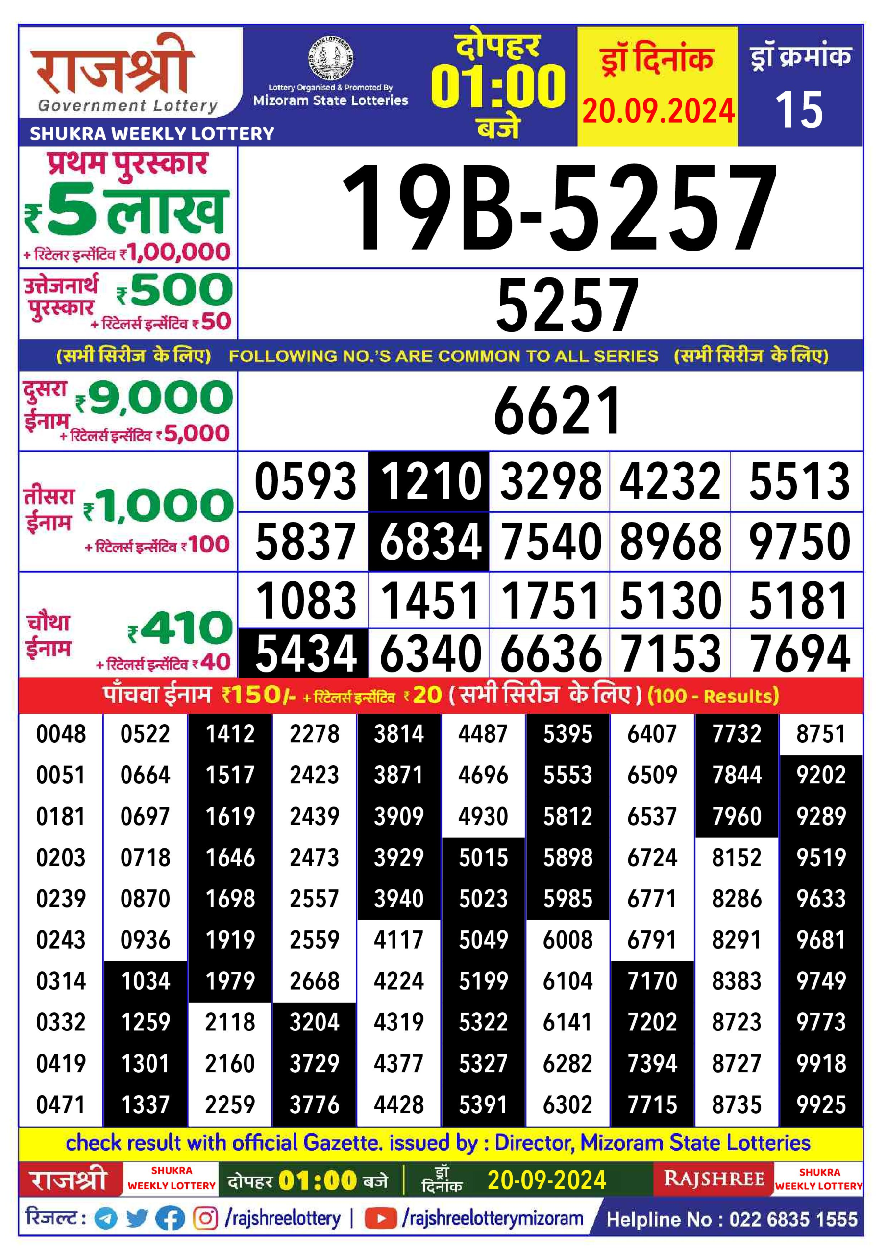 Everest Result Today Dear Lottery Chart