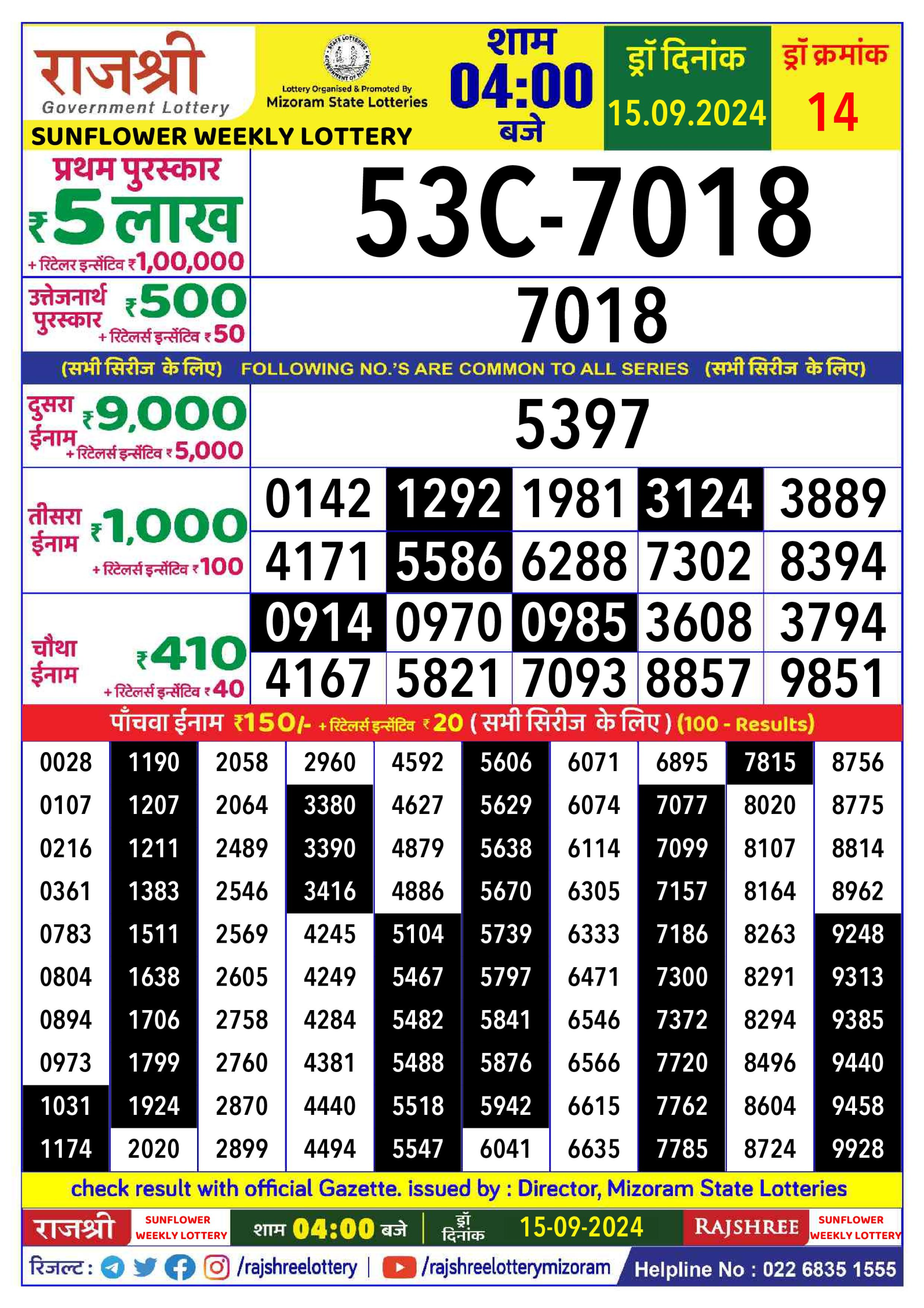 Everest Result Today Dear Lottery Chart