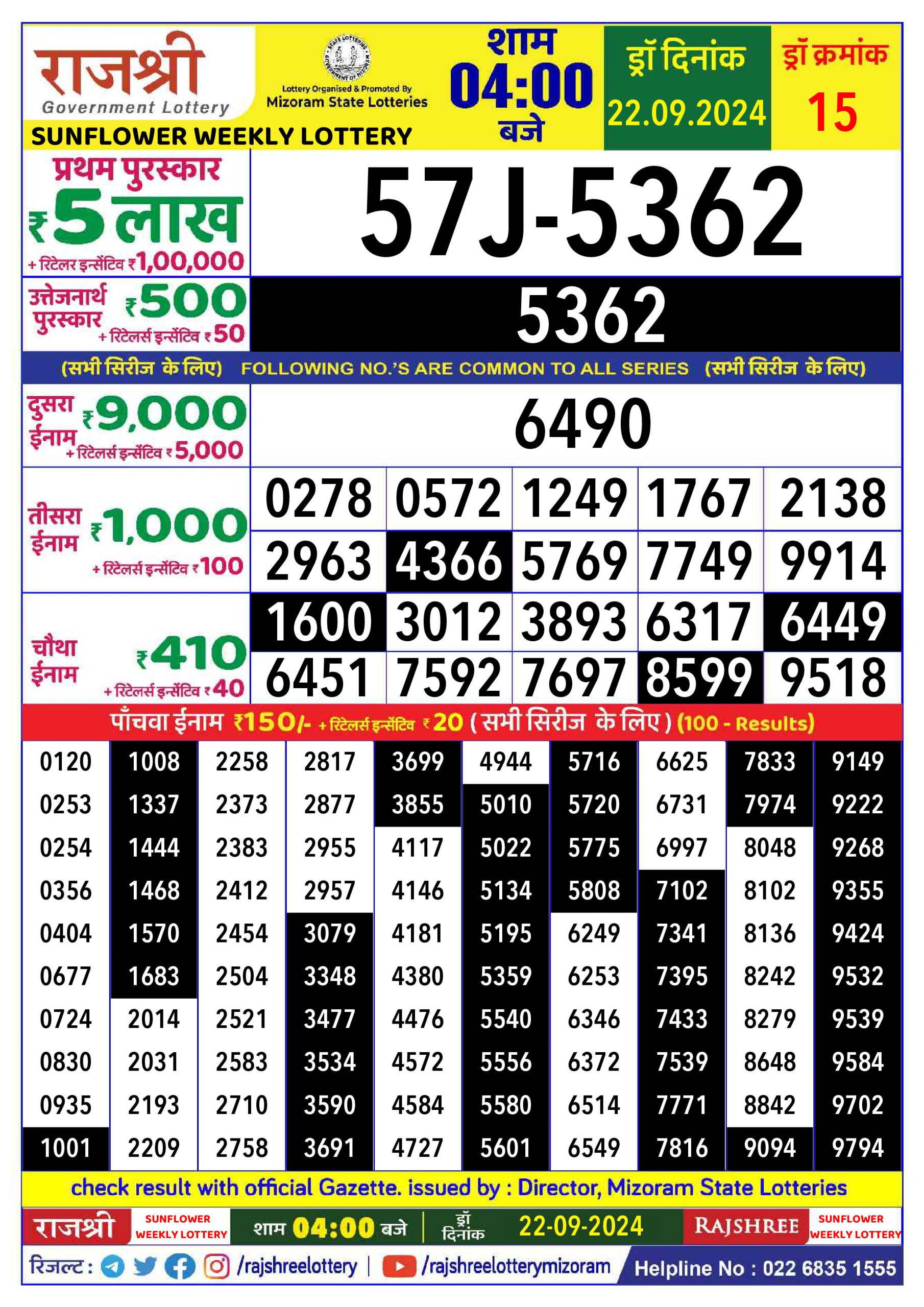 Everest Result Today Dear Lottery Chart