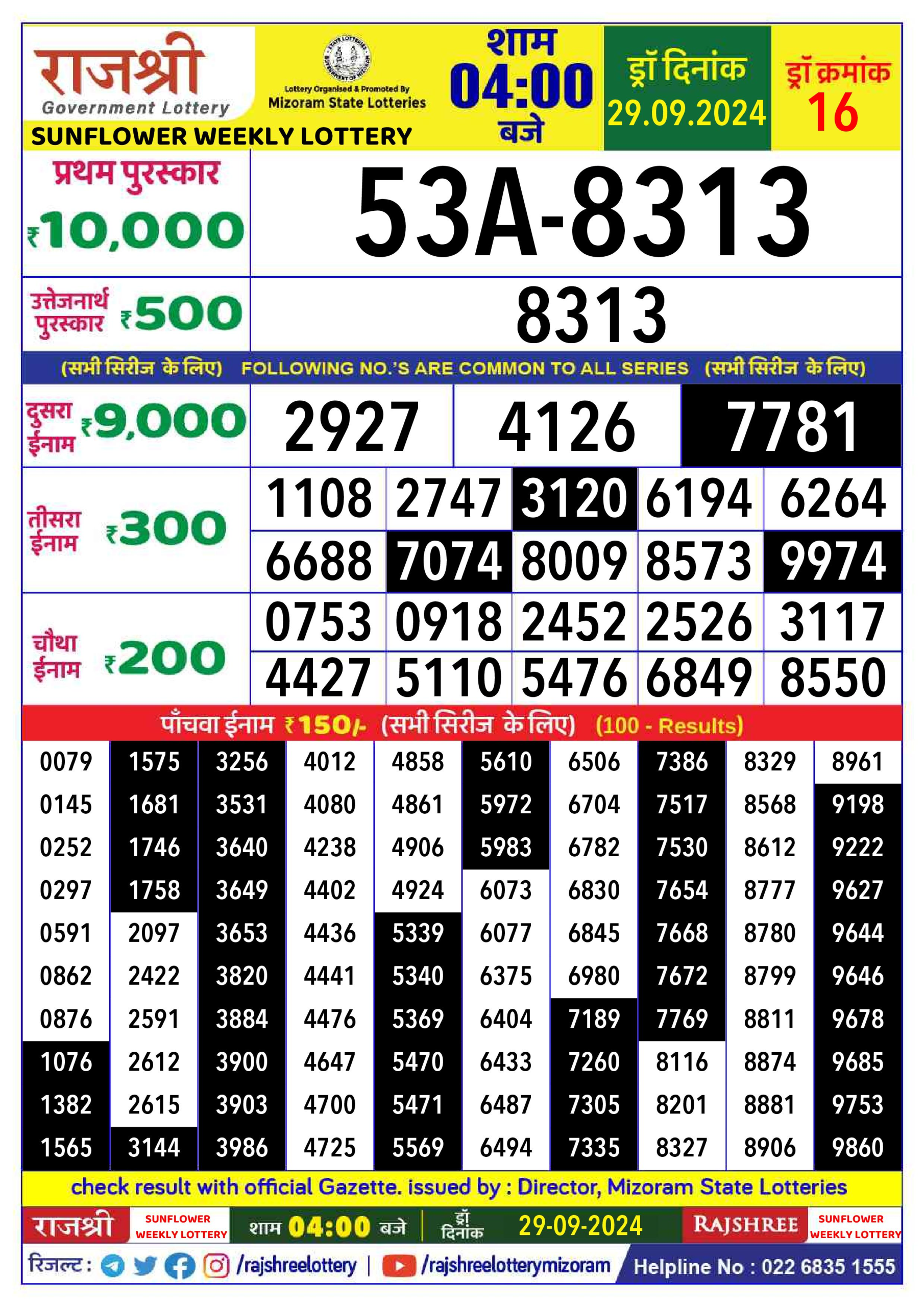 Everest Result Today Dear Lottery Chart