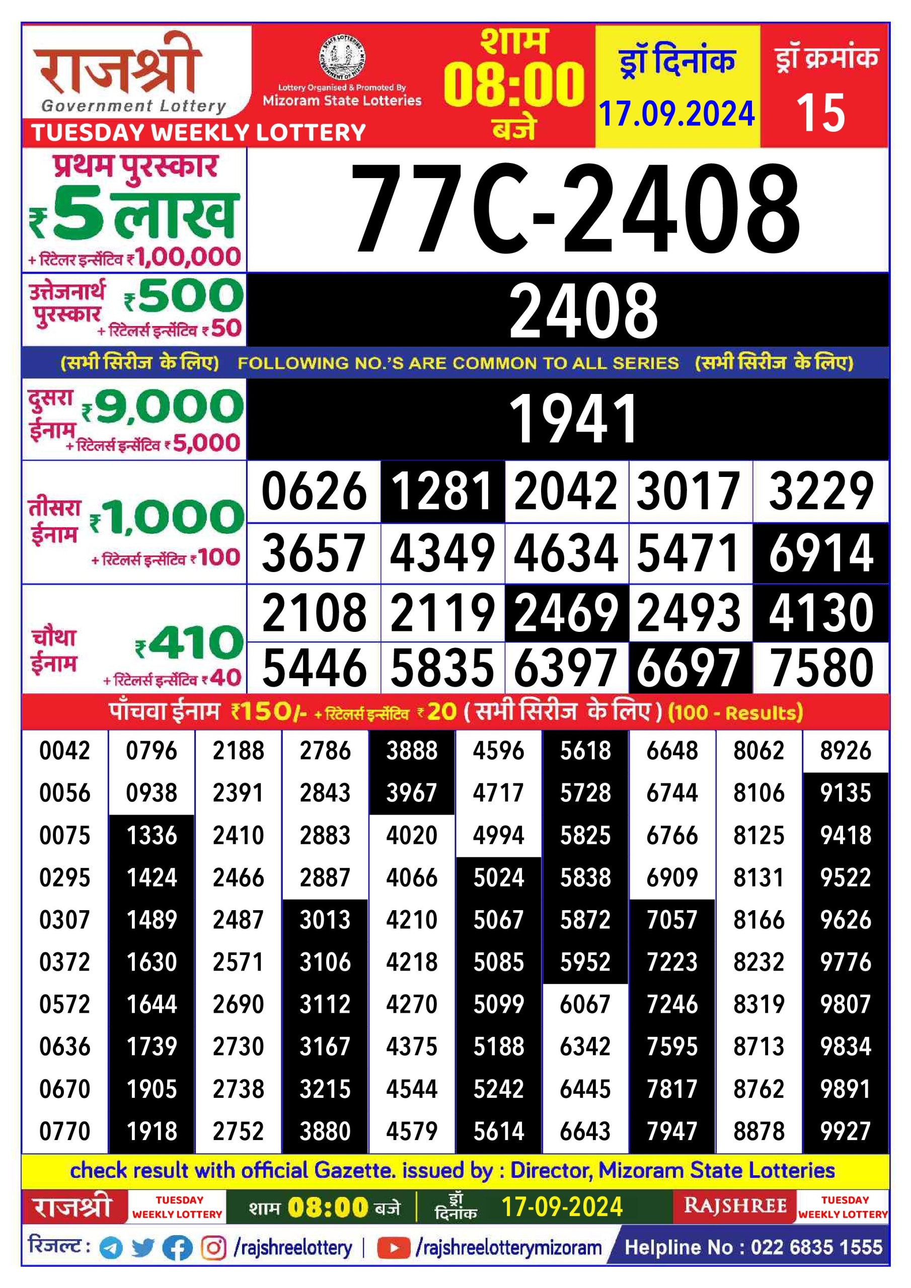 Everest Result Today Dear Lottery Chart