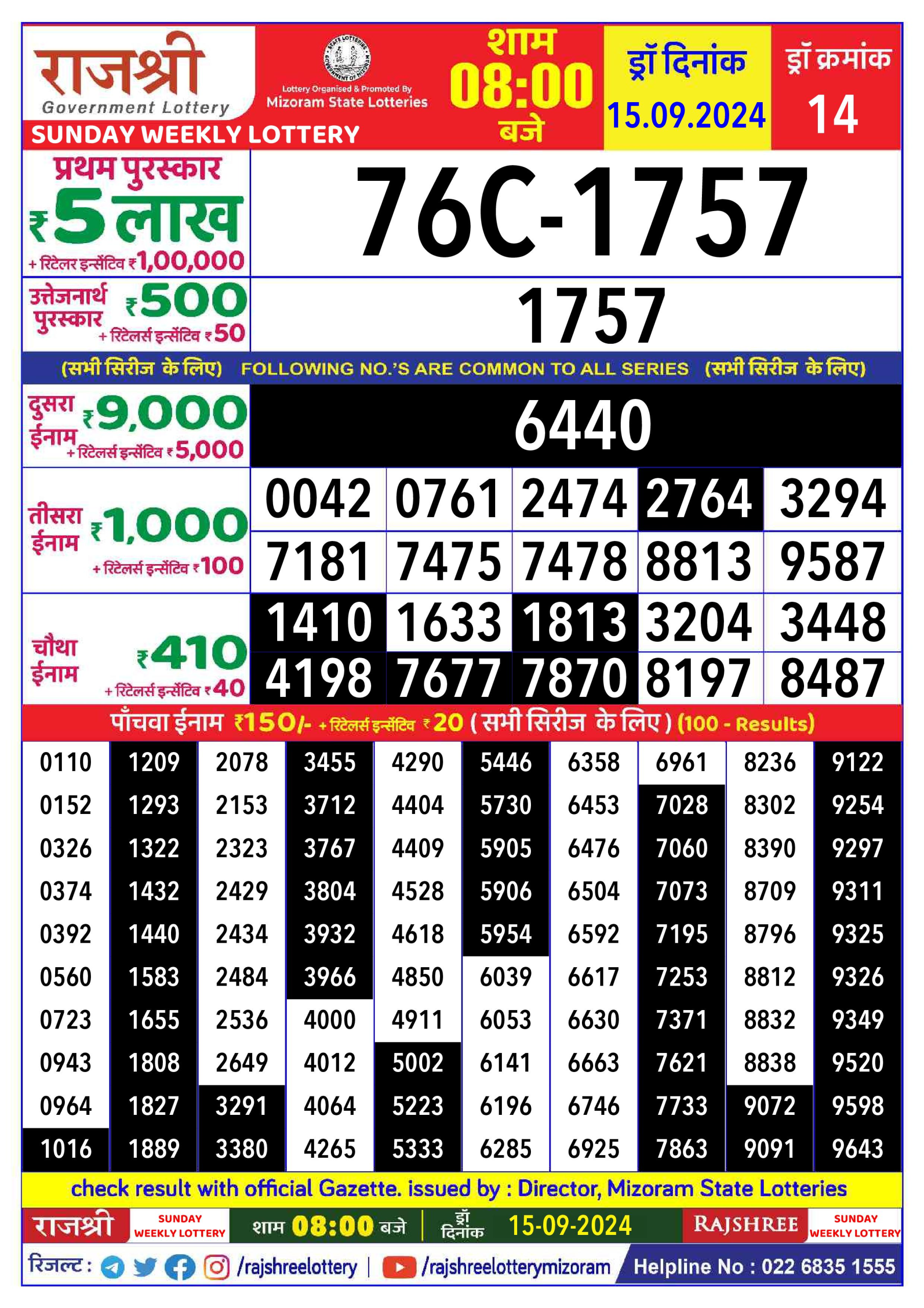 Everest Result Today Dear Lottery Chart