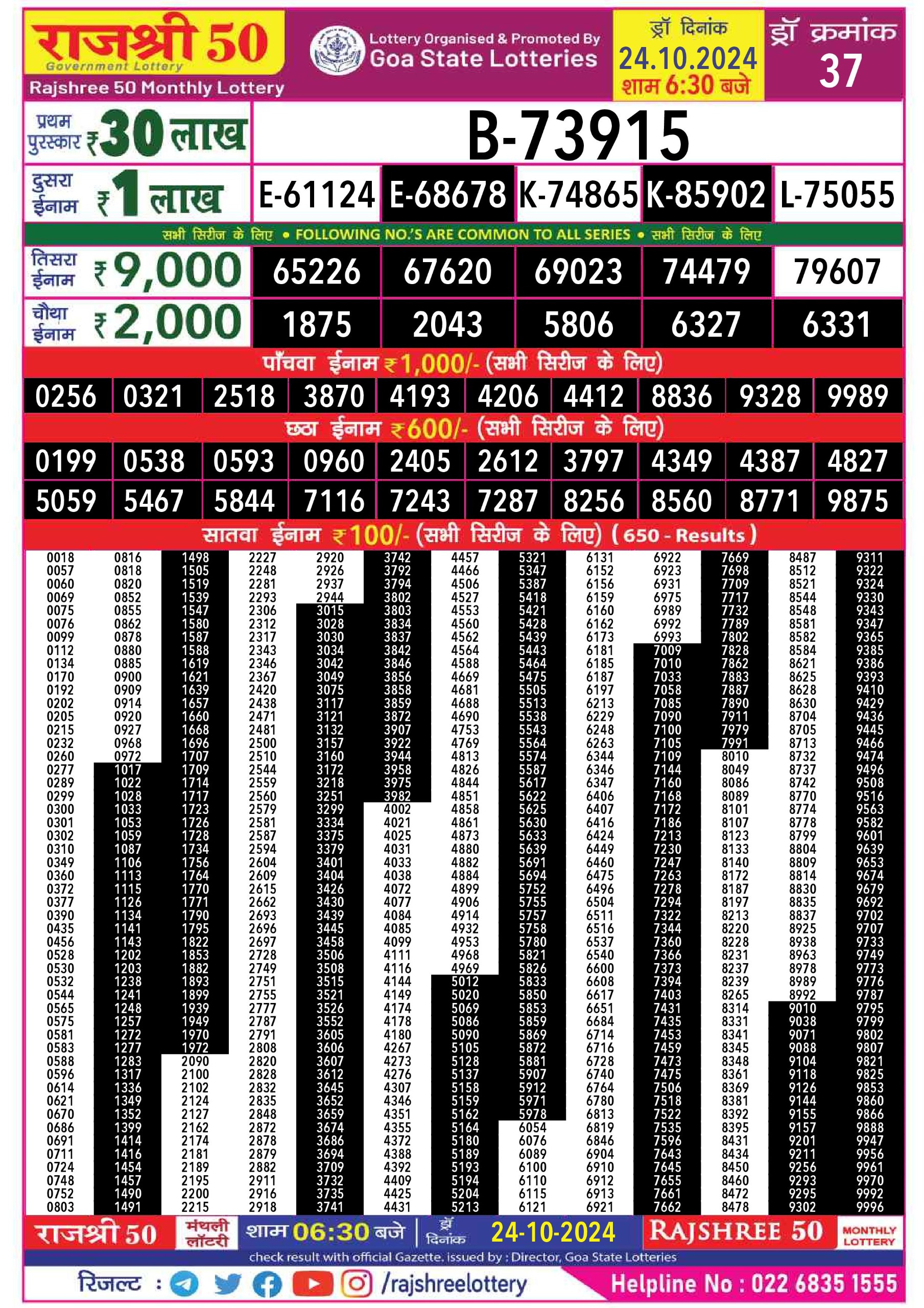 Everest Result Today Dear Lottery Chart