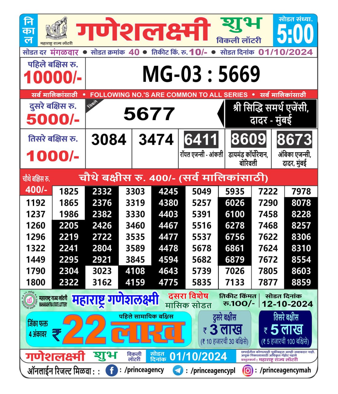 Everest Result Today Dear Lottery Chart