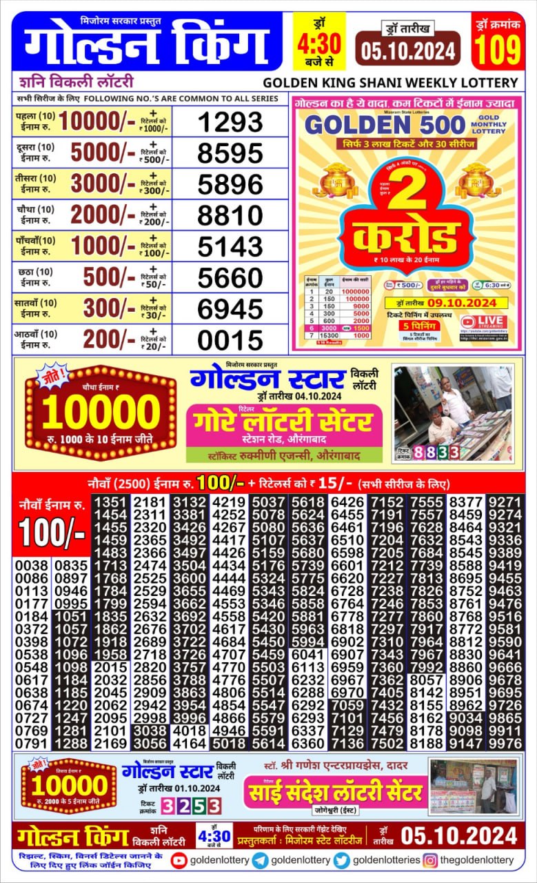 Everest Result Today Dear Lottery Chart