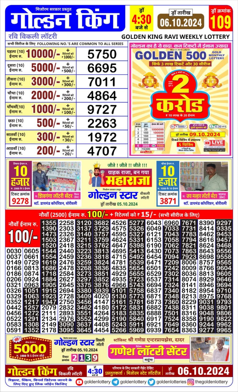 Everest Result Today Dear Lottery Chart