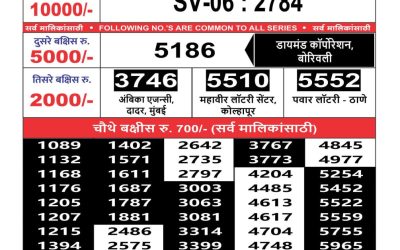 Maharashtra Sahyadri weekly lottery result 9.10.24