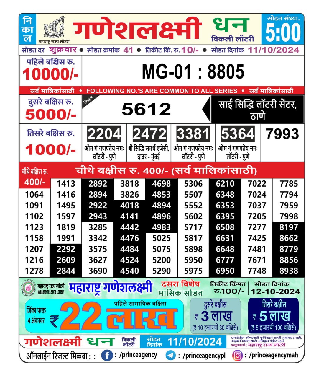 Everest Result Today Dear Lottery Chart