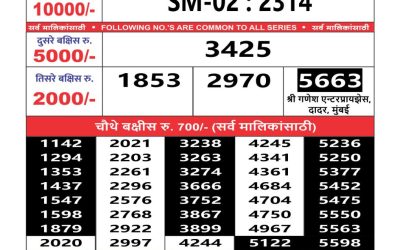 Maharashtra Sahyadri weekly lottery result 15.10.24