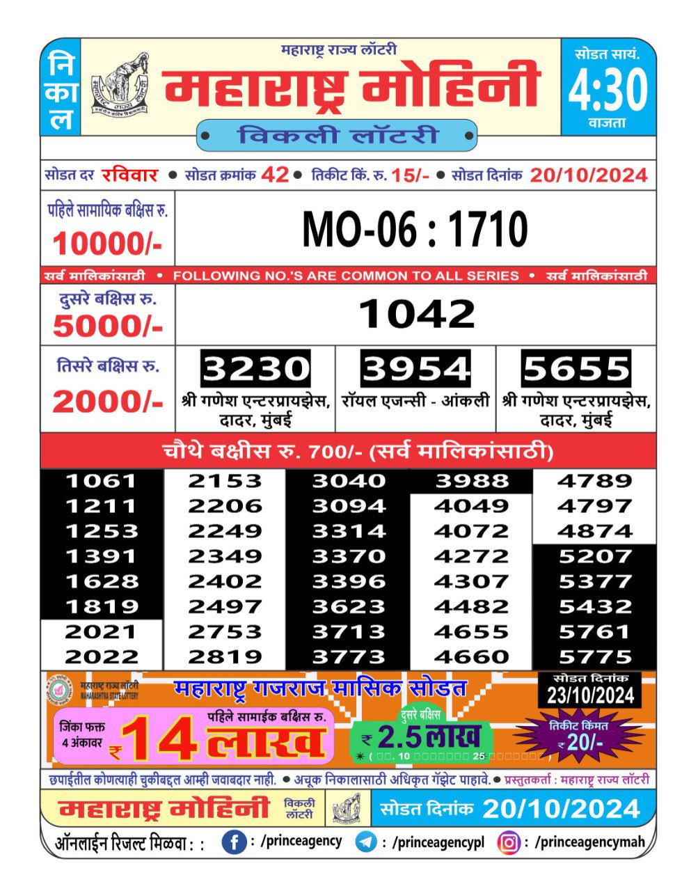 Everest Result Today Dear Lottery Chart