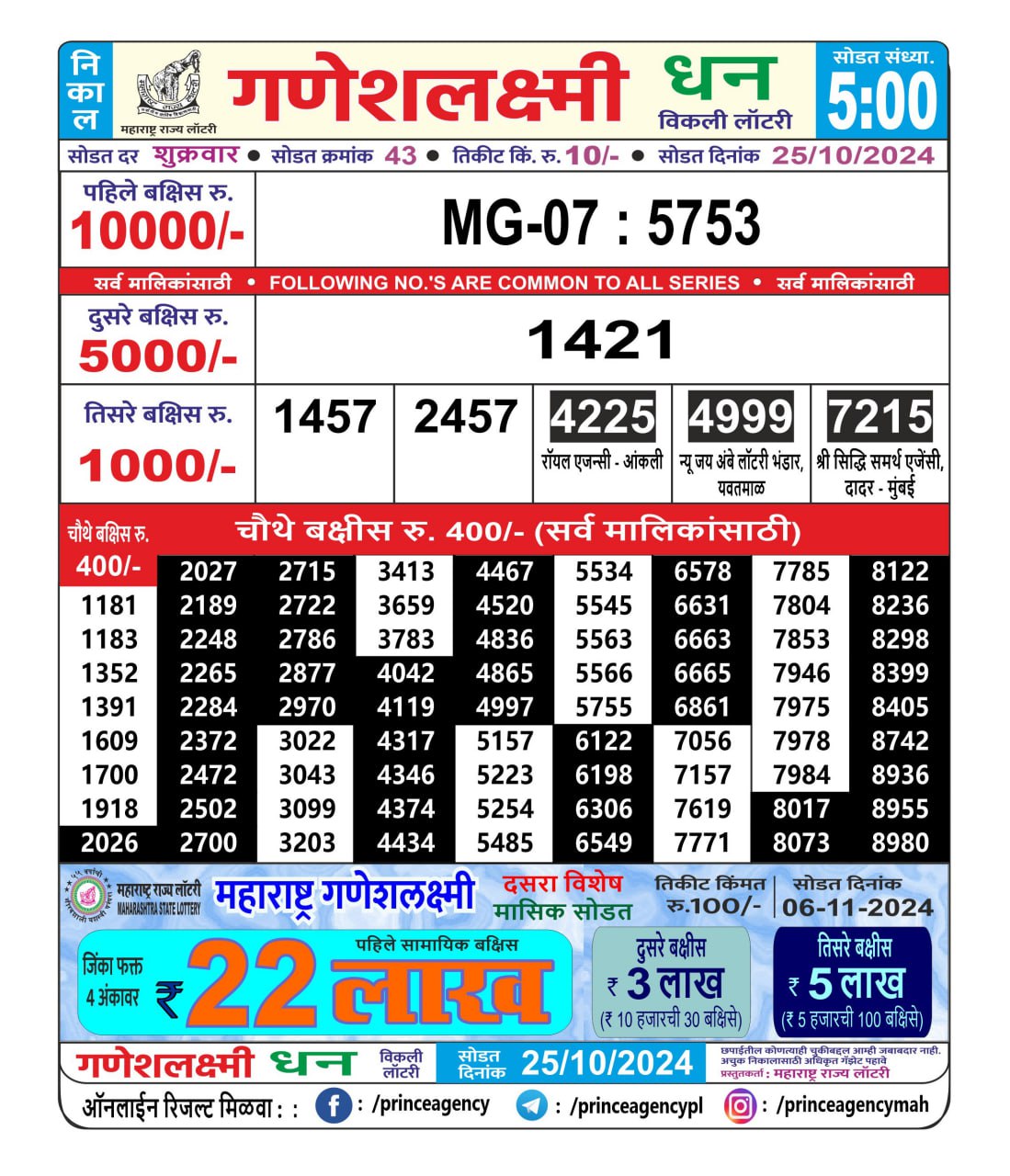 Everest Result Today Dear Lottery Chart