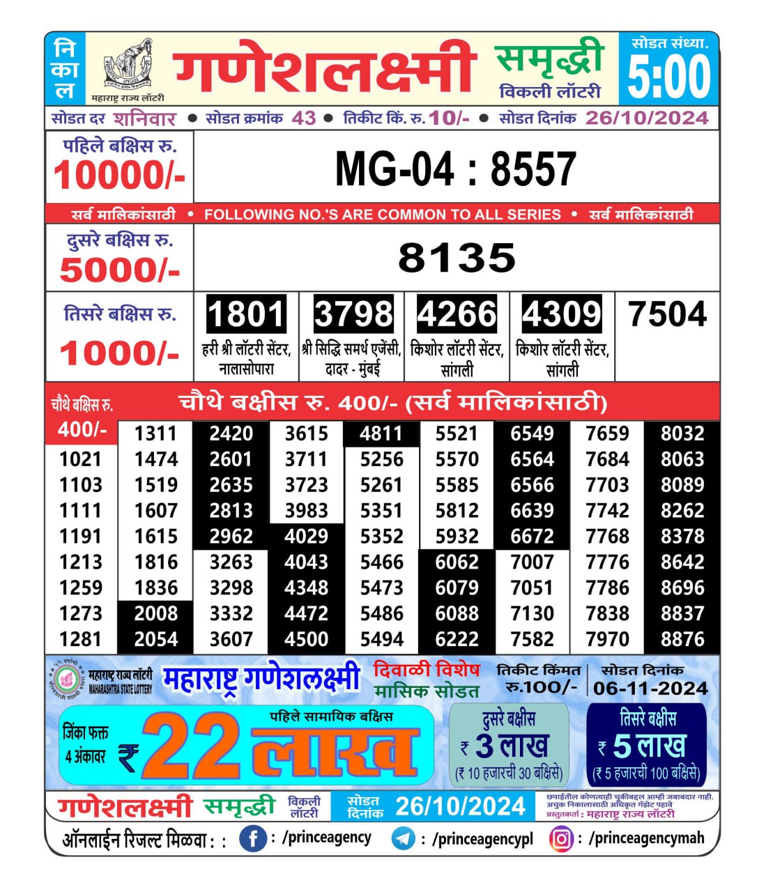 Everest Result Today Dear Lottery Chart